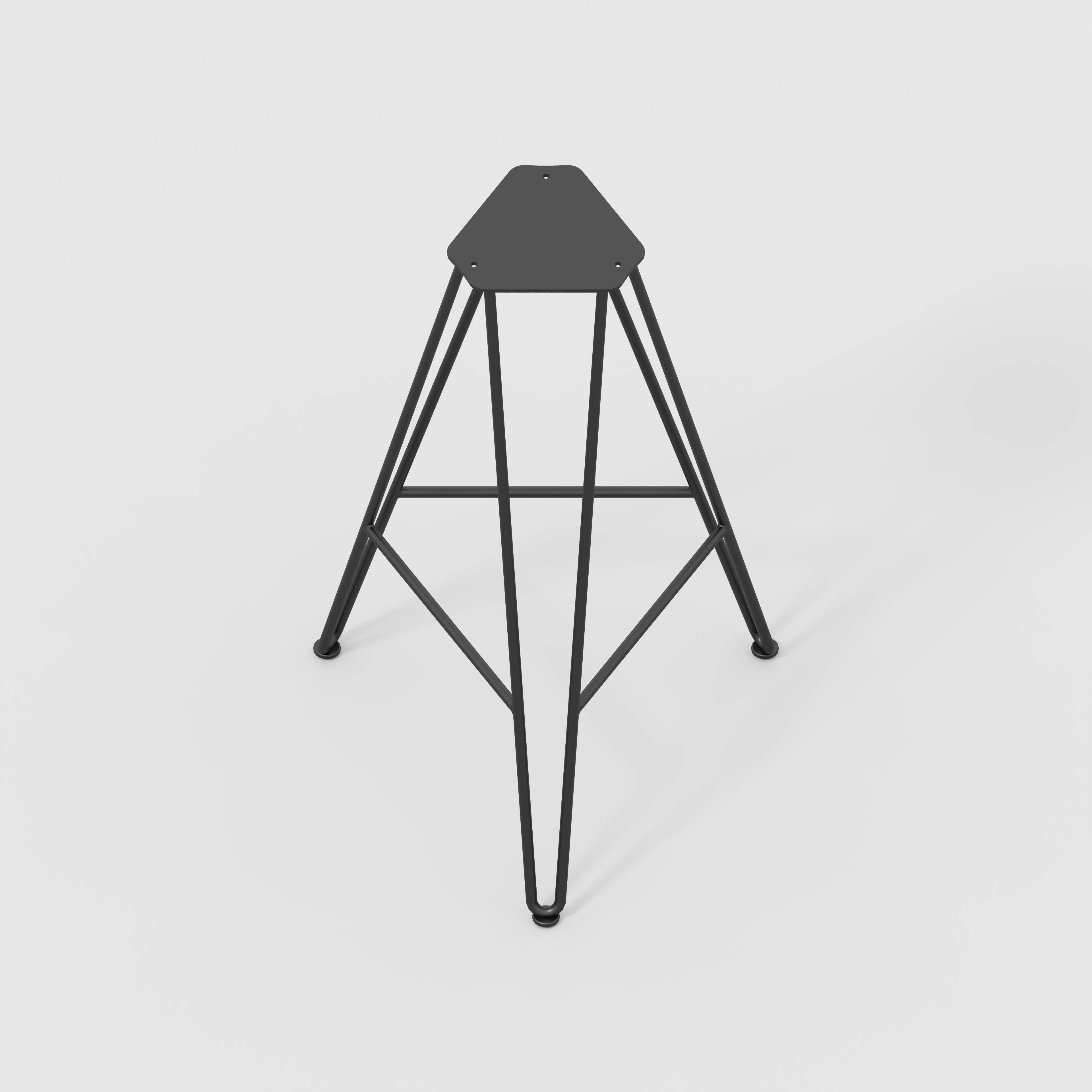 Plywood Bar Stool with Black Hairpin Base - Formica Diamond Black - Image 3