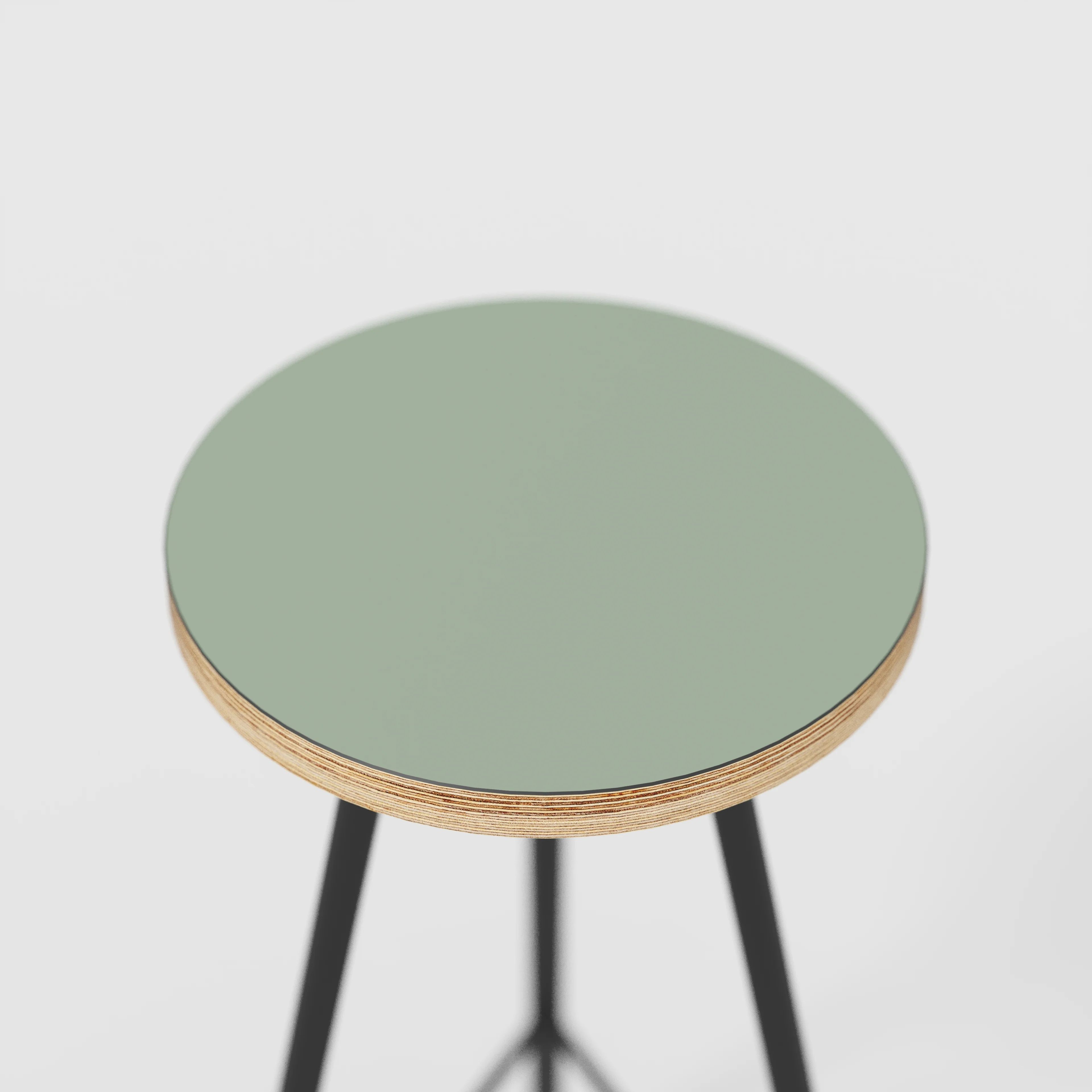 Plywood Bar Stool with Black Nord Base - Formica Green Slate - Image 4