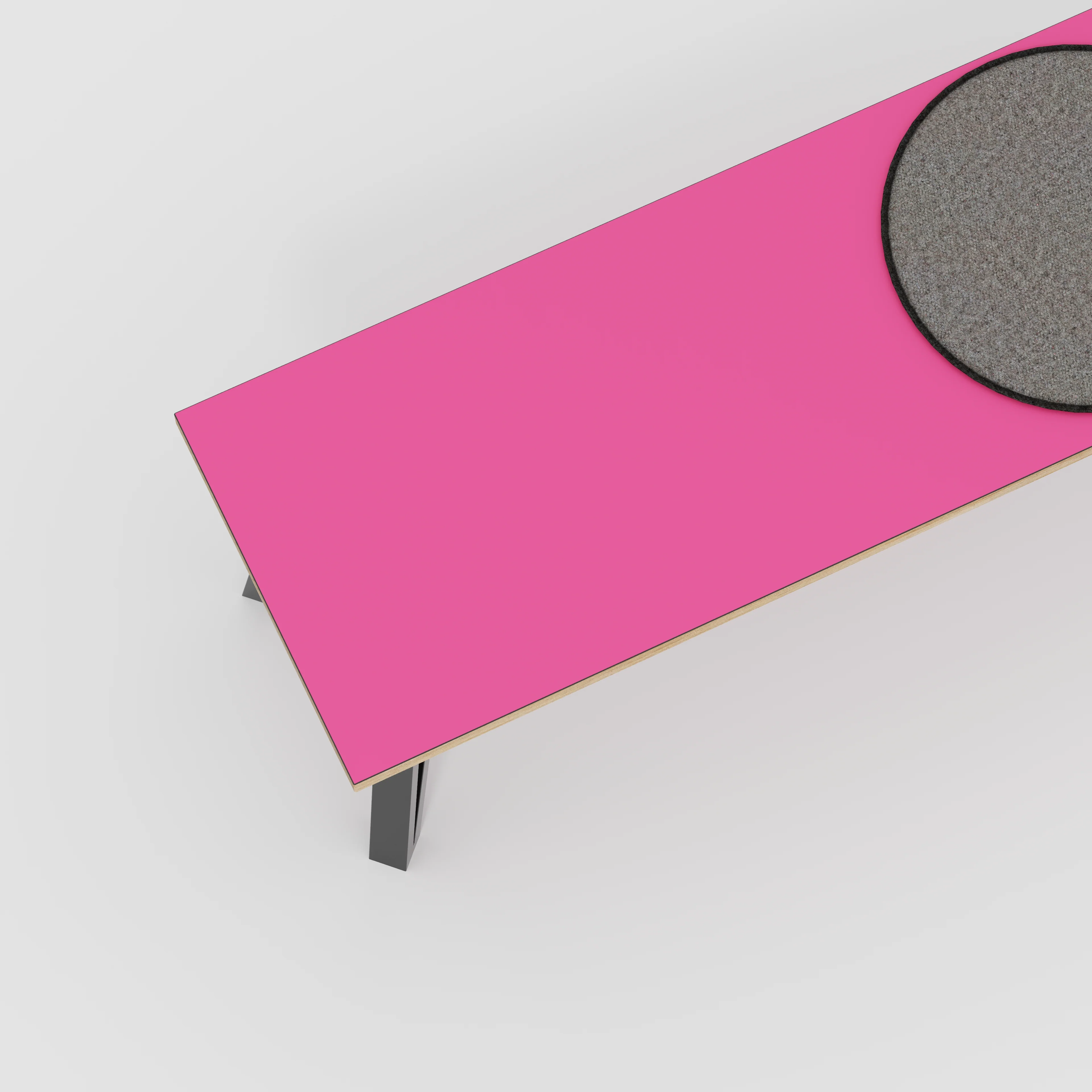 Plywood Bench Seat with Black Box Hairpin Legs - Formica Juicy Pink - 1200(w) x 400(d) x 450(h) - Image 3