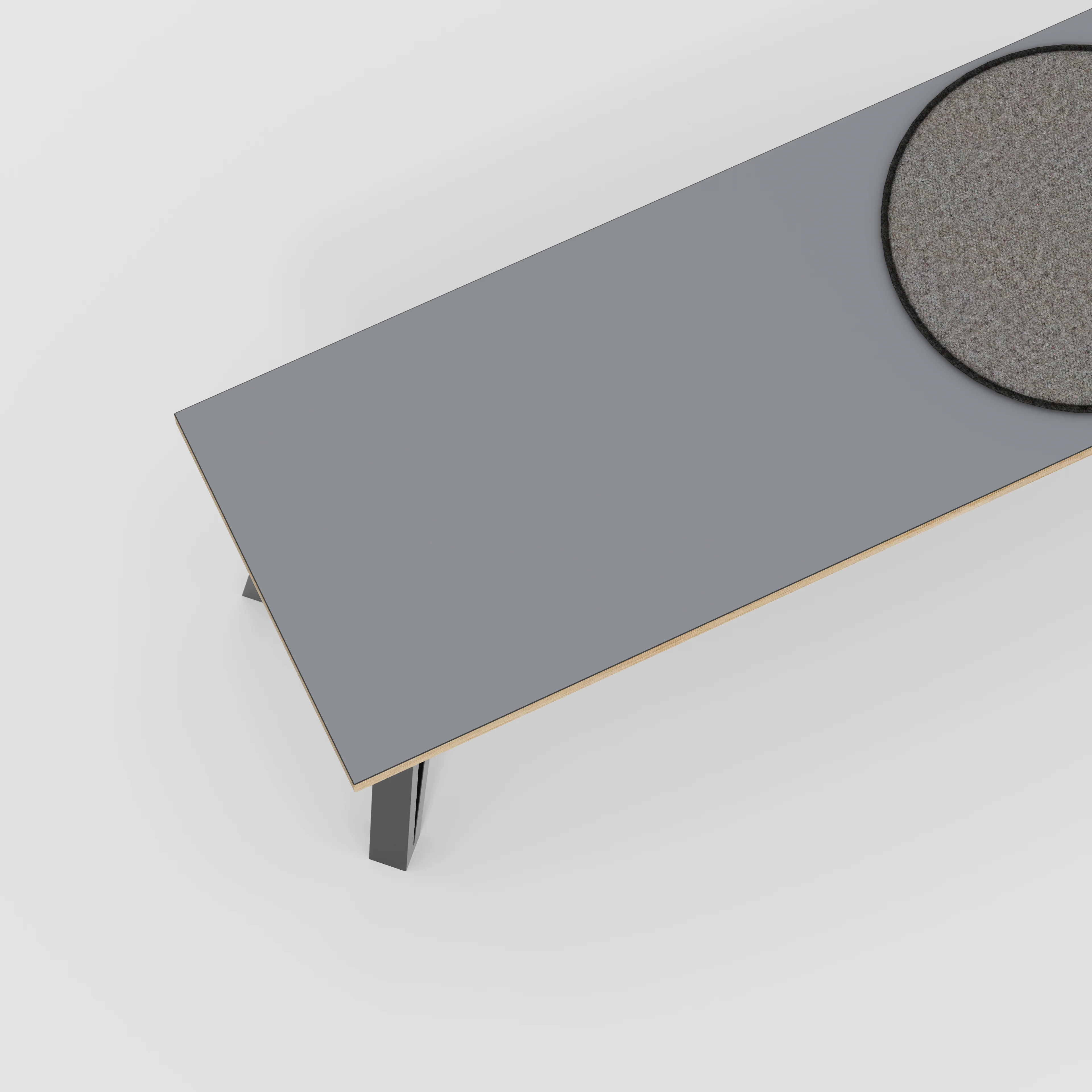 Plywood Bench Seat with Black Box Hairpin Legs - Formica Tornado Grey - 1200(w) x 400(d) x 450(h) - Image 3