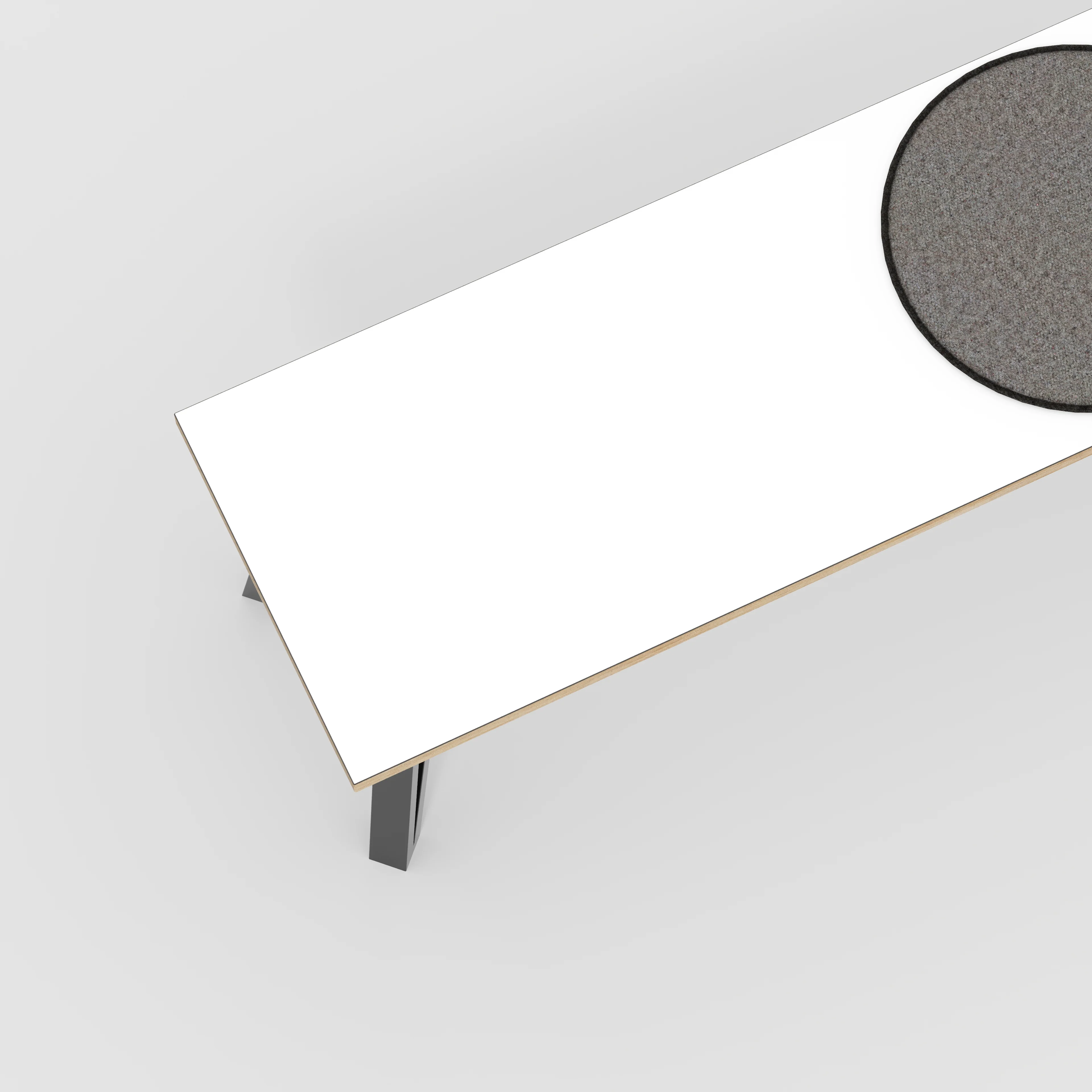 Plywood Bench Seat with Black Box Hairpin Legs - Formica White - 1200(w) x 400(d) x 450(h) - Image 3