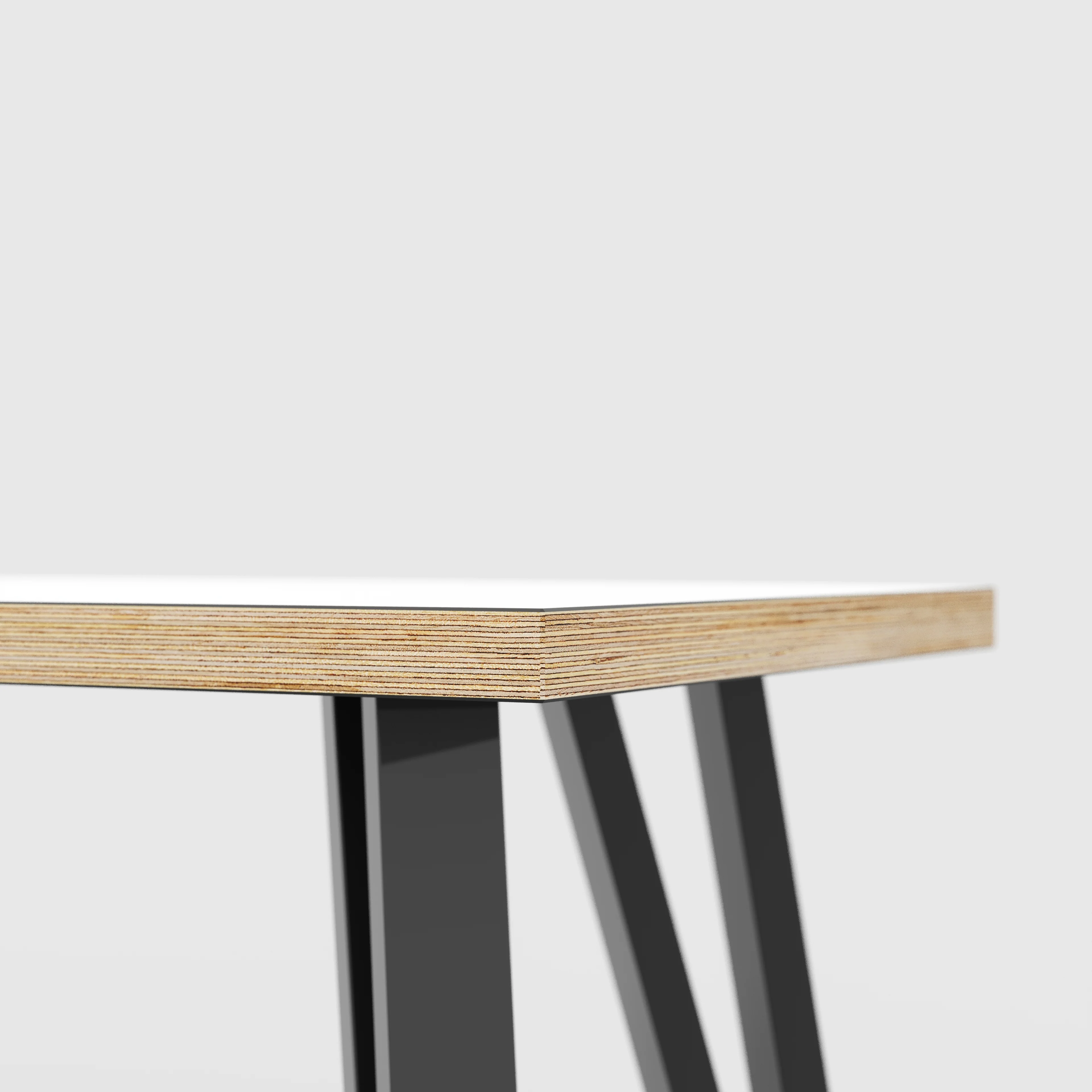 Plywood Bench Seat with Black Box Hairpin Legs - Formica White - 1200(w) x 400(d) x 450(h) - Image 4
