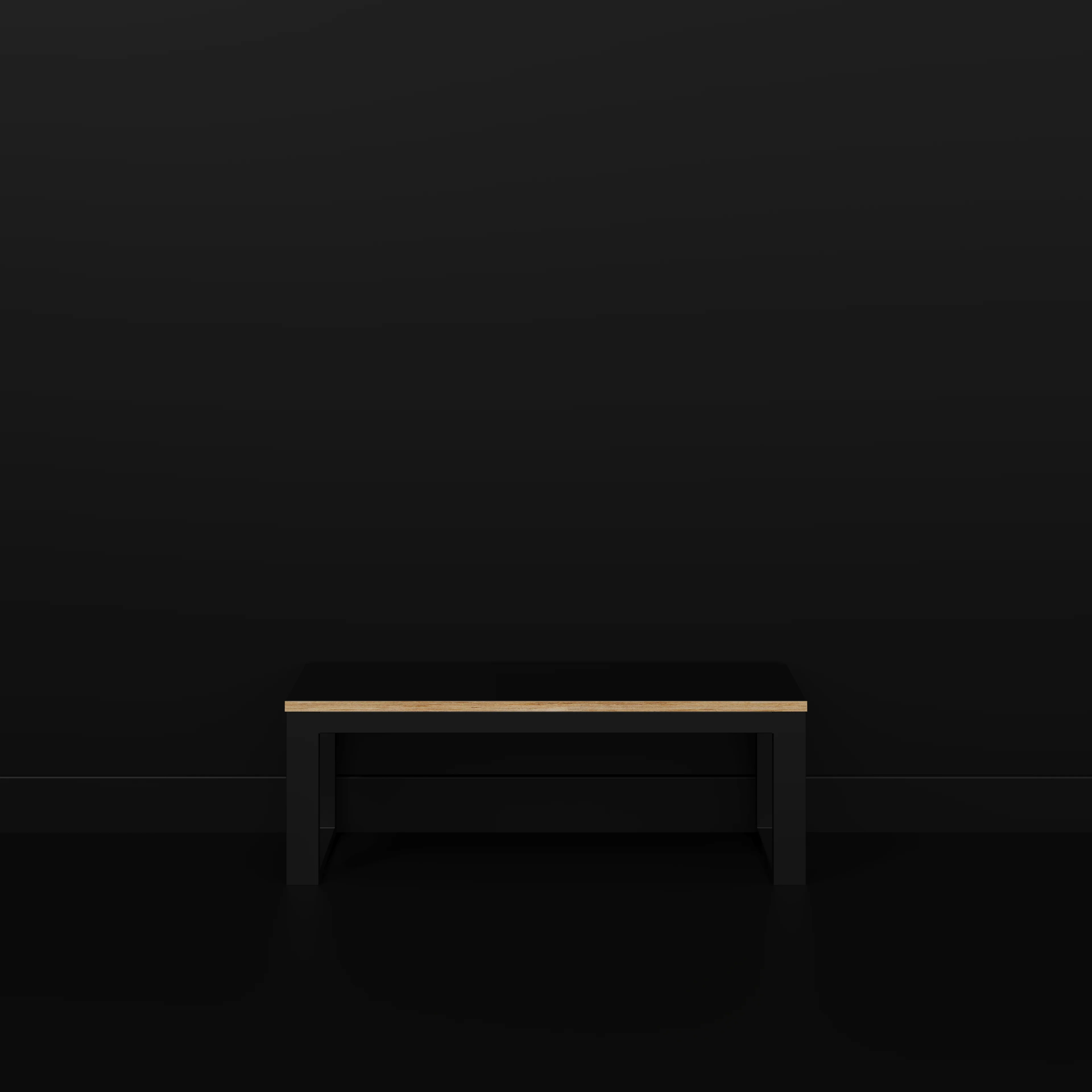 Plywood Bench Seat with Black Industrial Frame - Formica Diamond Black - 1200(w) x 325(d) - Image 2
