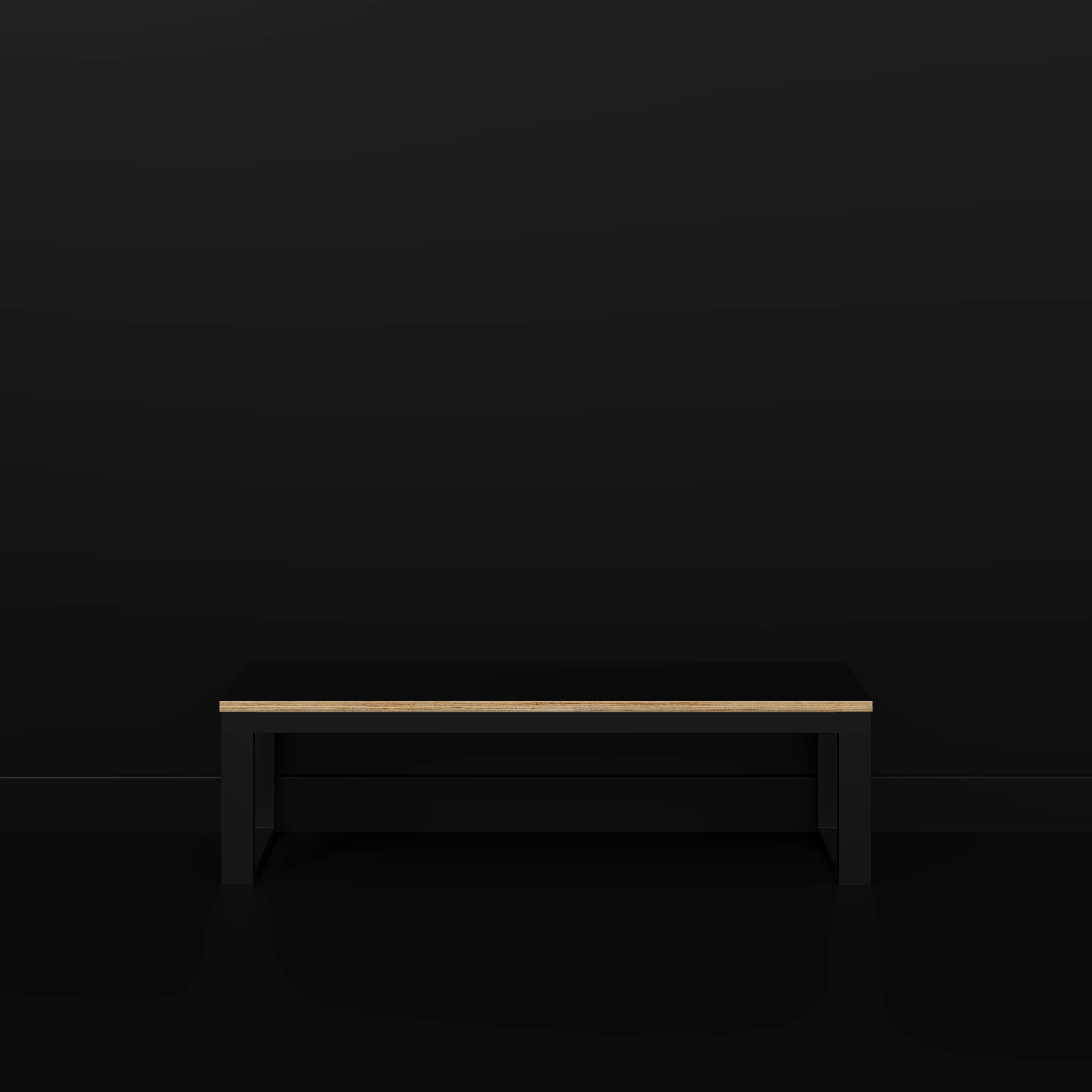 Plywood Bench Seat with Black Industrial Frame - Formica Diamond Black - 1500(w) x 325(d) - Image 2
