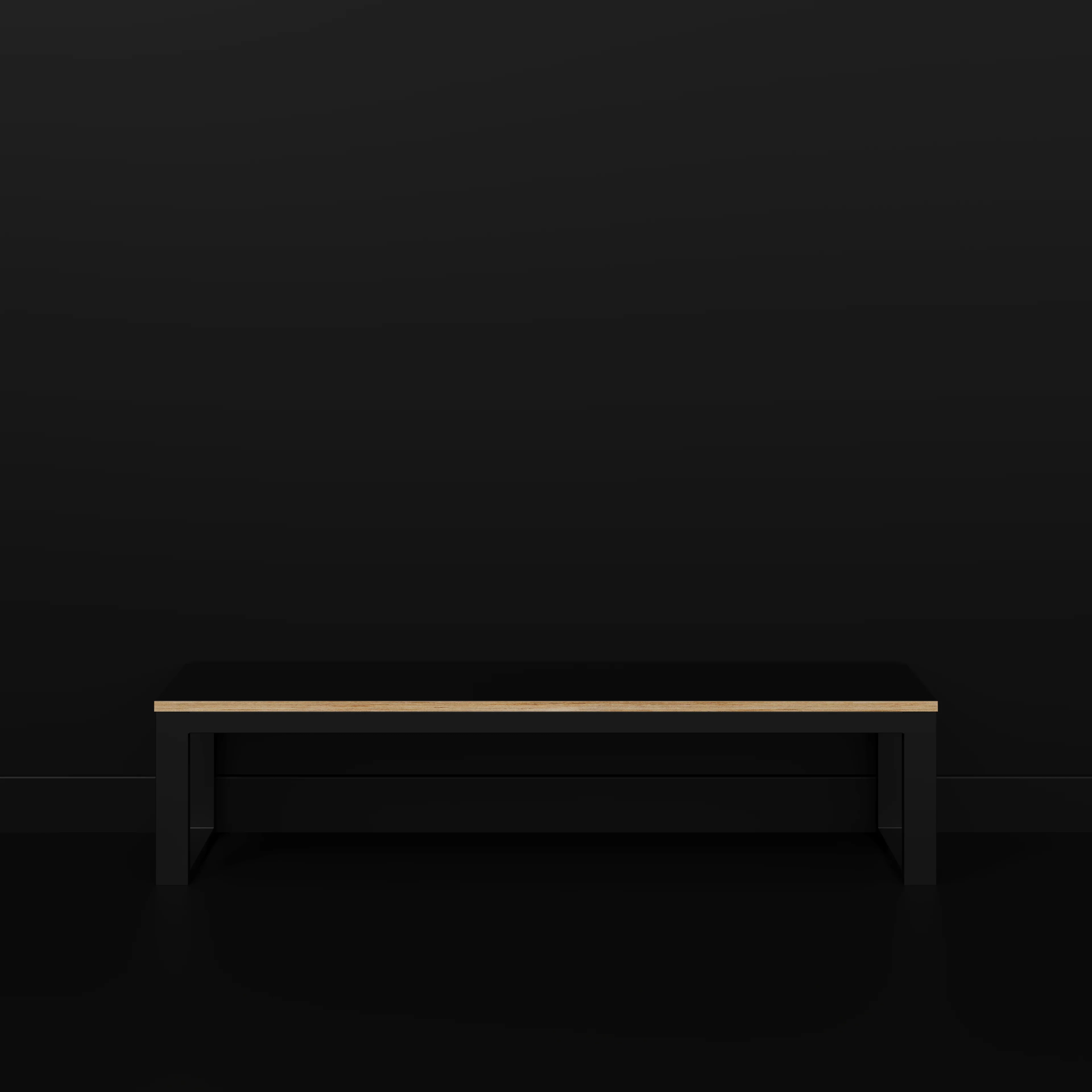 Plywood Bench Seat with Black Industrial Frame - Formica Diamond Black - 1800(w) x 325(d) - Image 2