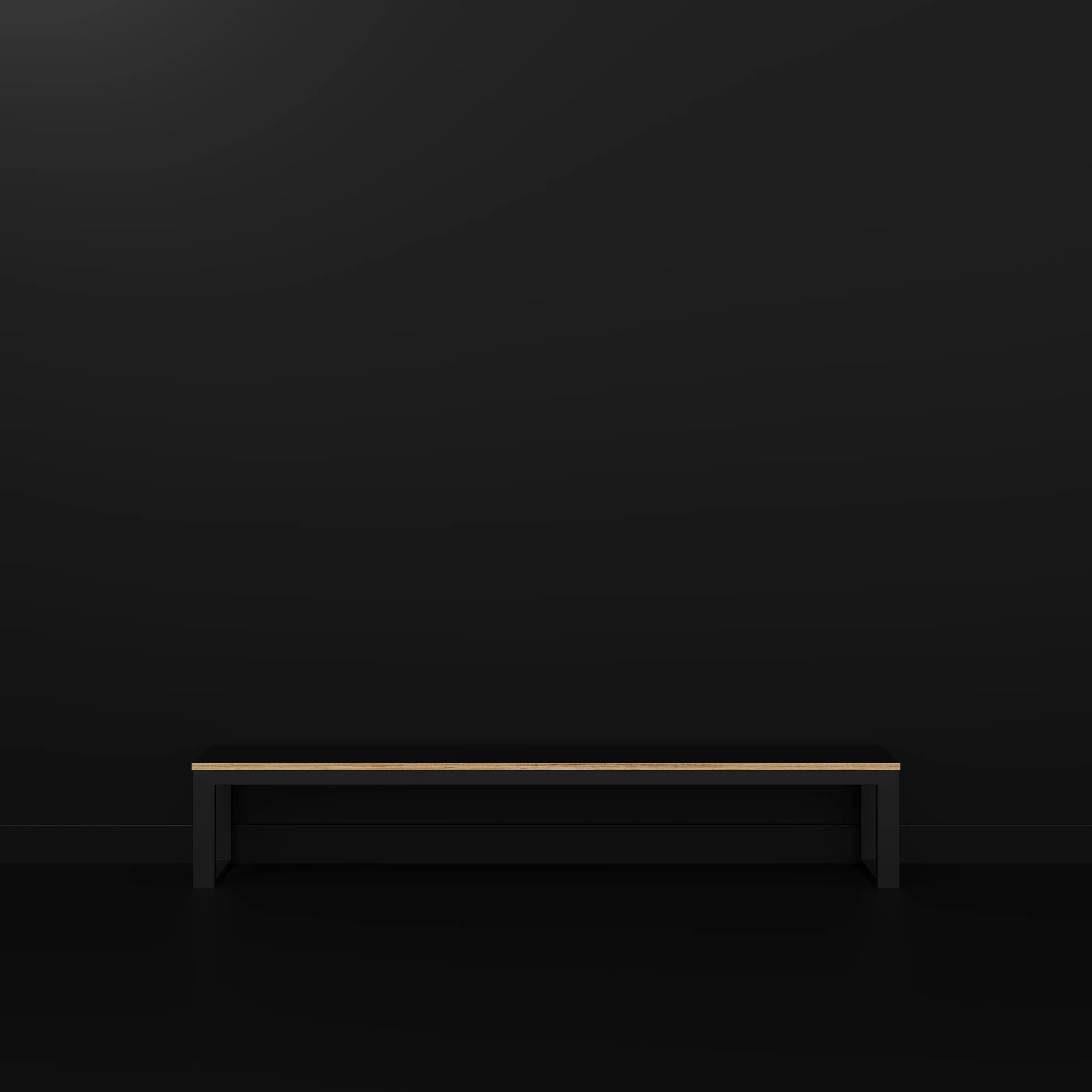 Plywood Bench Seat with Black Industrial Frame - Formica Diamond Black - 2400(w) x 325(d) - Image 2