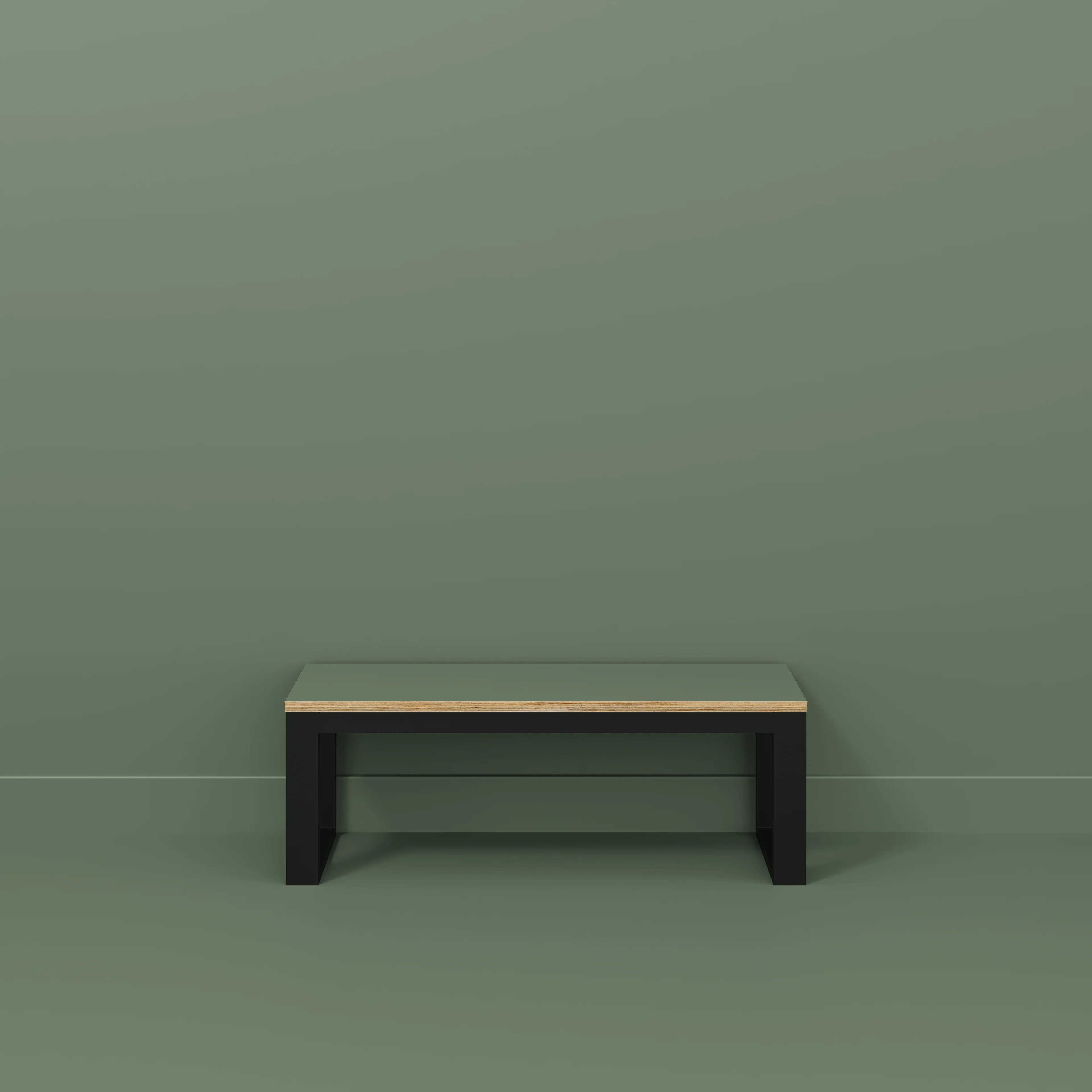 Plywood Bench Seat with Black Industrial Frame - Formica Green Slate - 1200(w) x 325(d) - Image 2