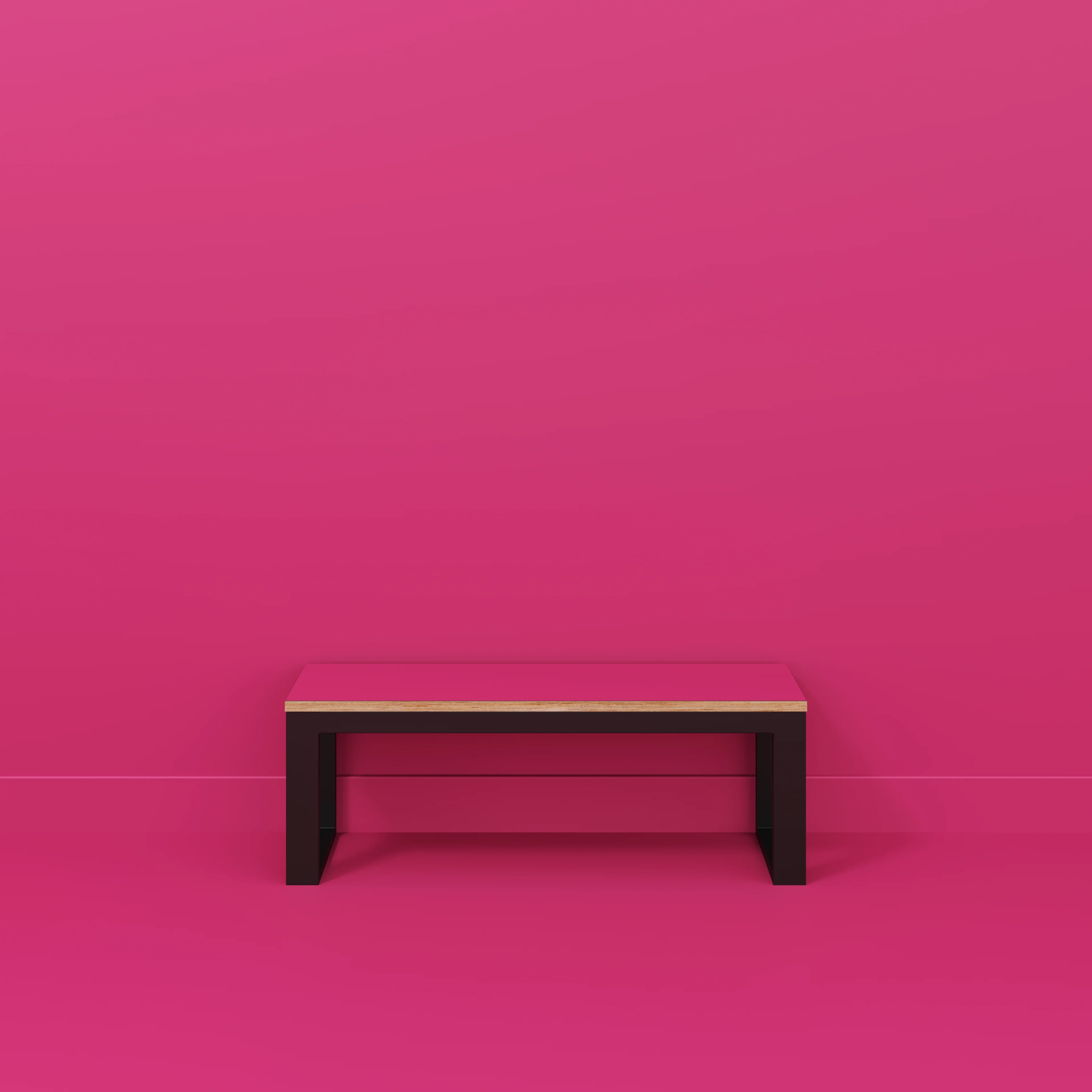 Plywood Bench Seat with Black Industrial Frame - Formica Juicy Pink - 1200(w) x 325(d) - Image 2
