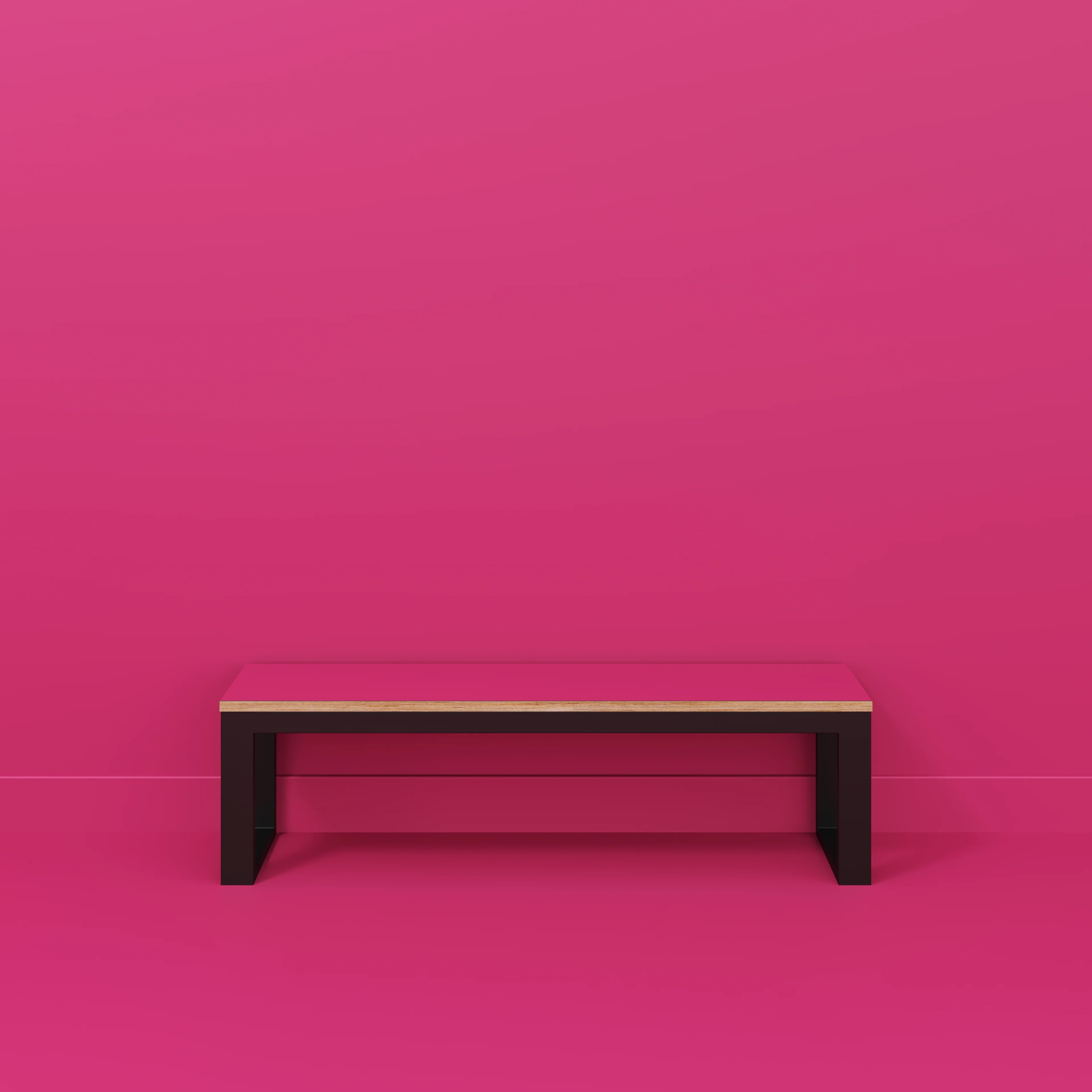 Plywood Bench Seat with Black Industrial Frame - Formica Juicy Pink - 1500(w) x 325(d) - Image 2