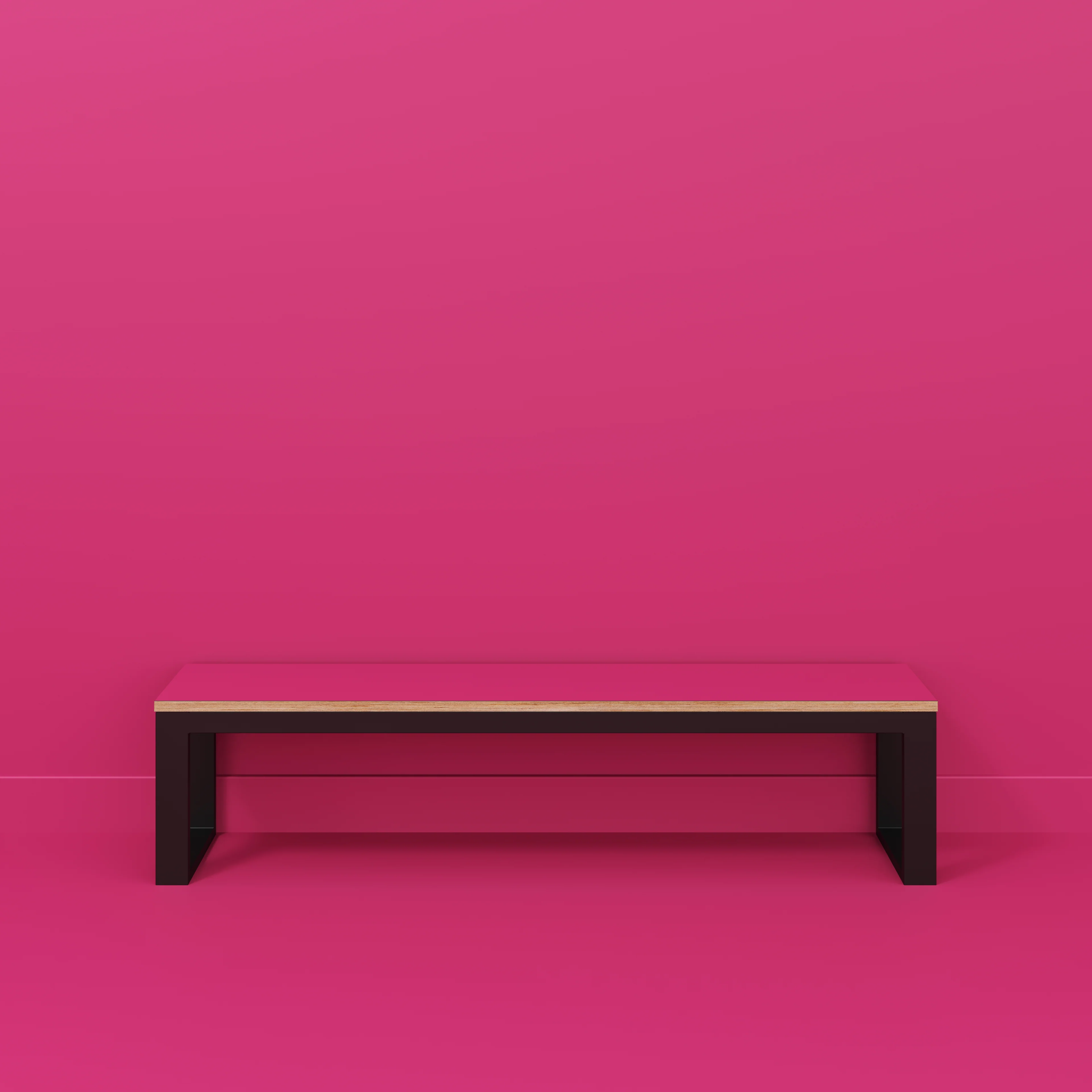 Plywood Bench Seat with Black Industrial Frame - Formica Juicy Pink - 1800(w) x 325(d) - Image 2