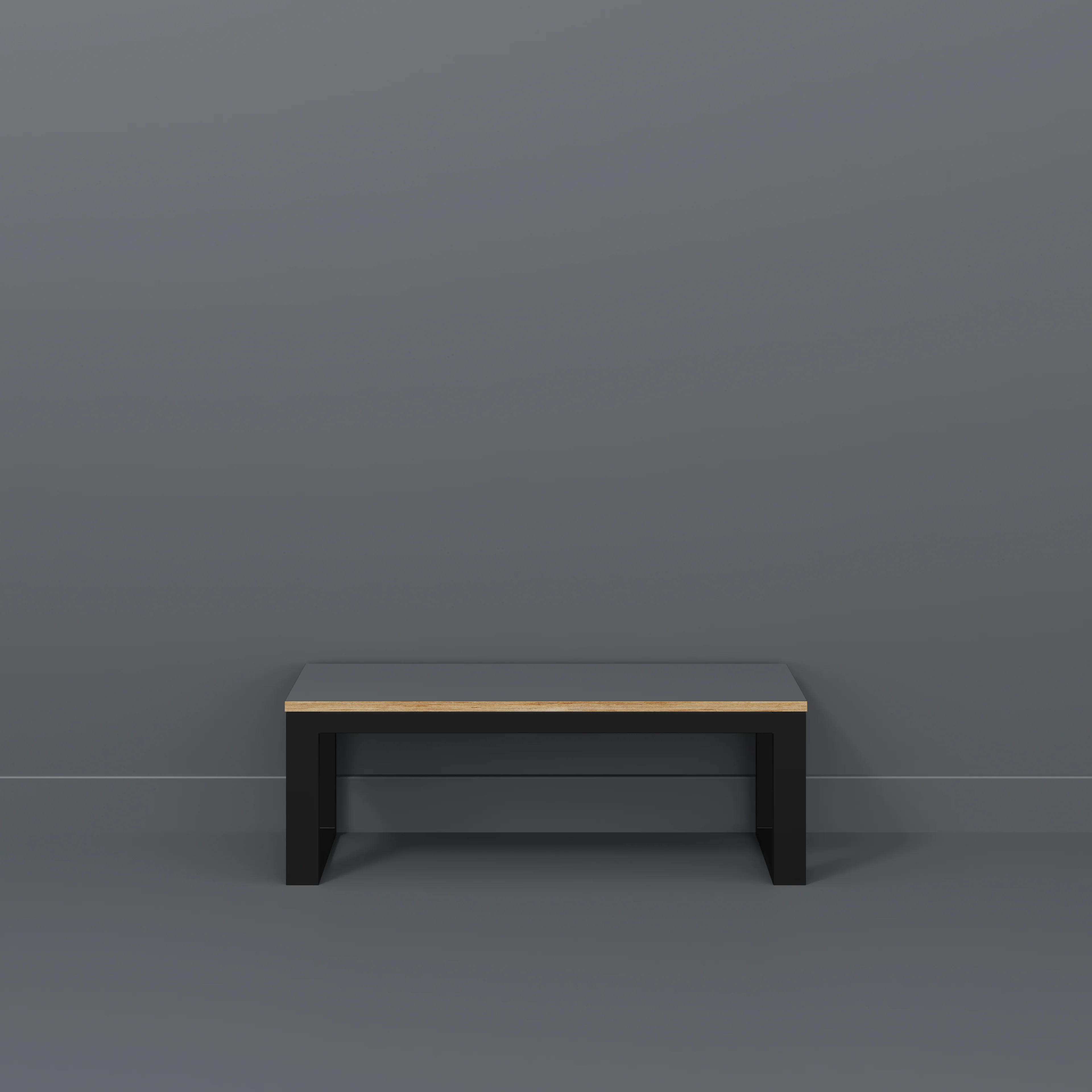 Plywood Bench Seat with Black Industrial Frame - Formica Tornado Grey - 1200(w) x 325(d) - Image 2