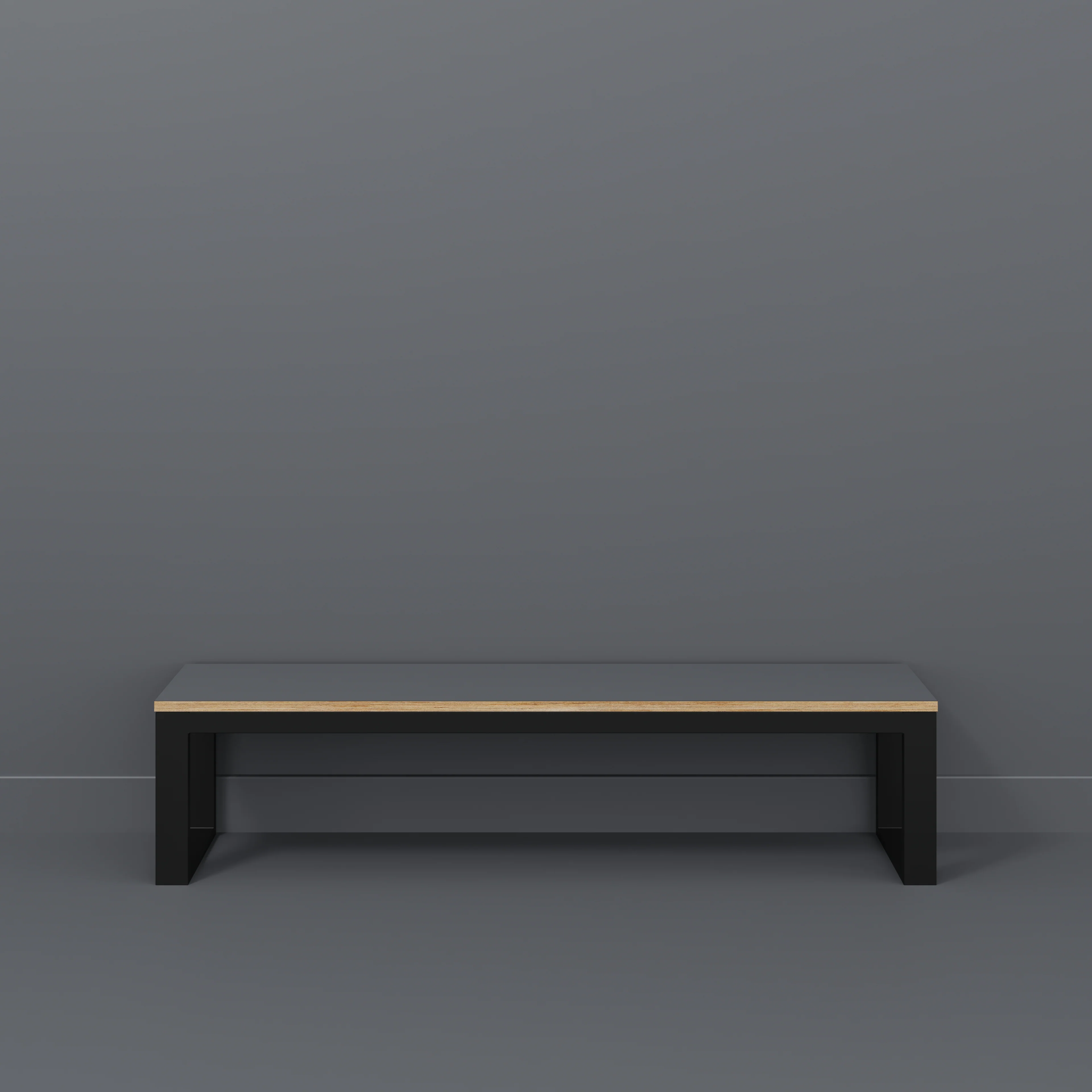 Plywood Bench Seat with Black Industrial Frame - Formica Tornado Grey - 1800(w) x 325(d) - Image 2