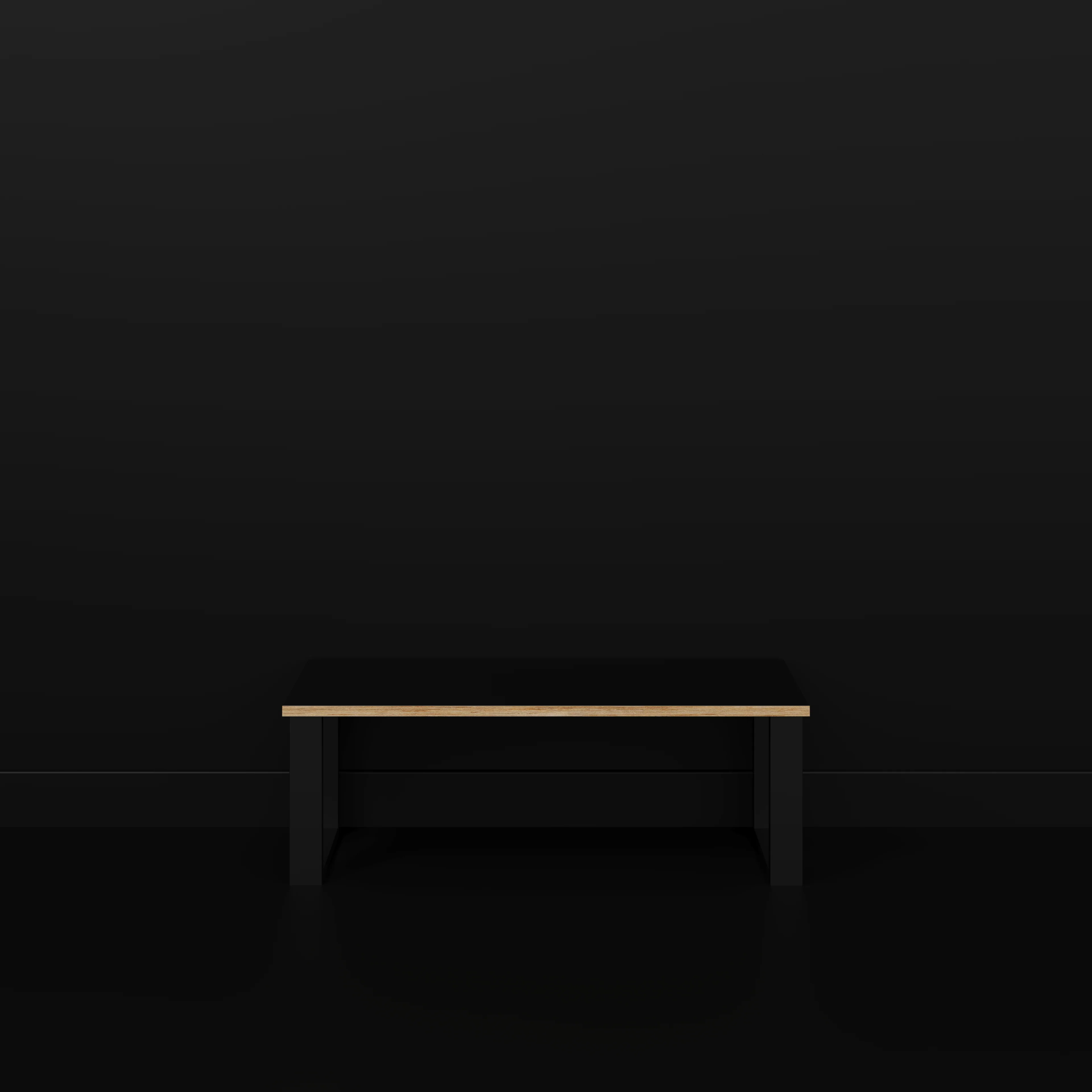 Plywood Bench Seat with Black Industrial Legs - Formica Diamond Black - 1200(w) x 400(d) - Image 2