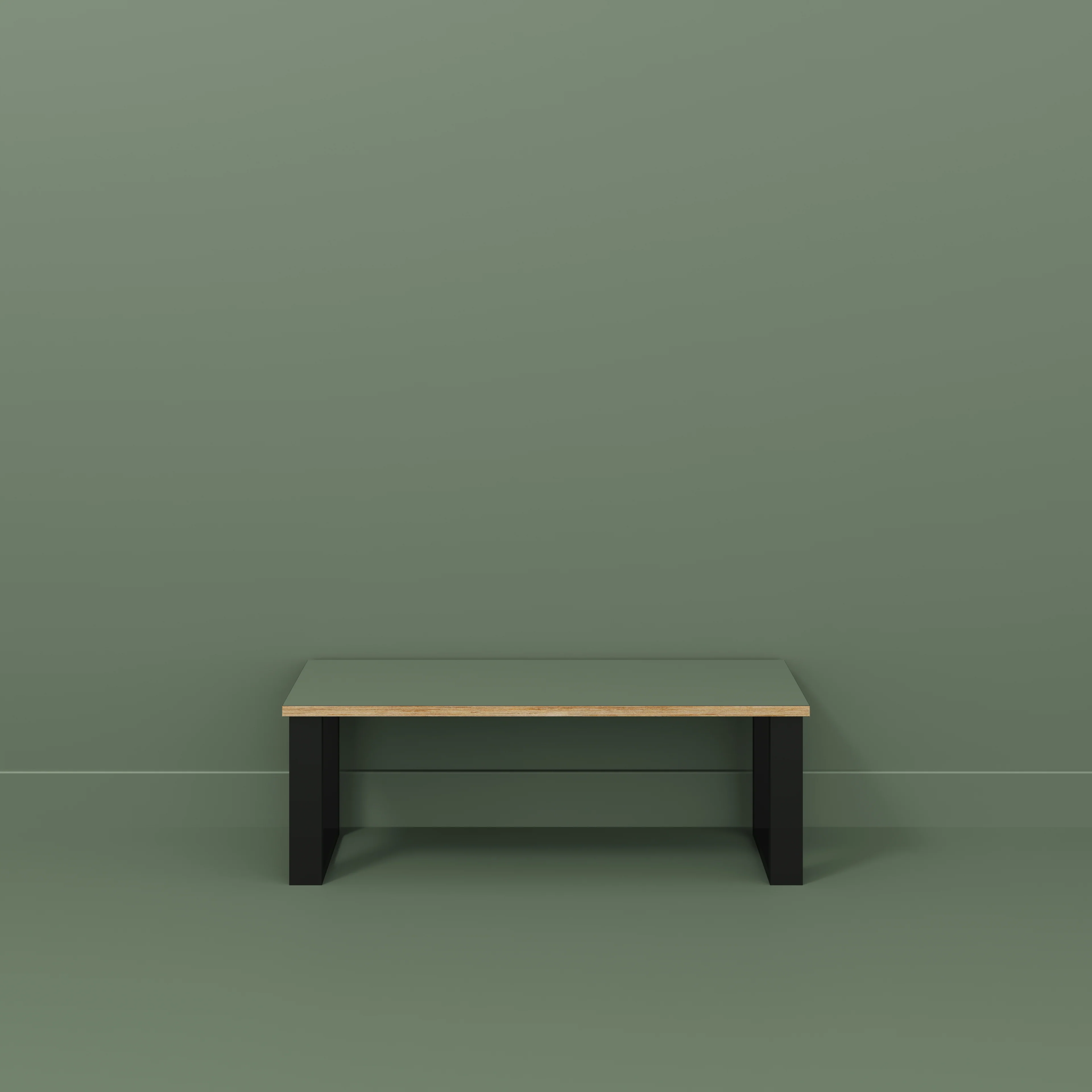 Plywood Bench Seat with Black Industrial Legs - Formica Green Slate - 1200(w) x 400(d) - Image 2