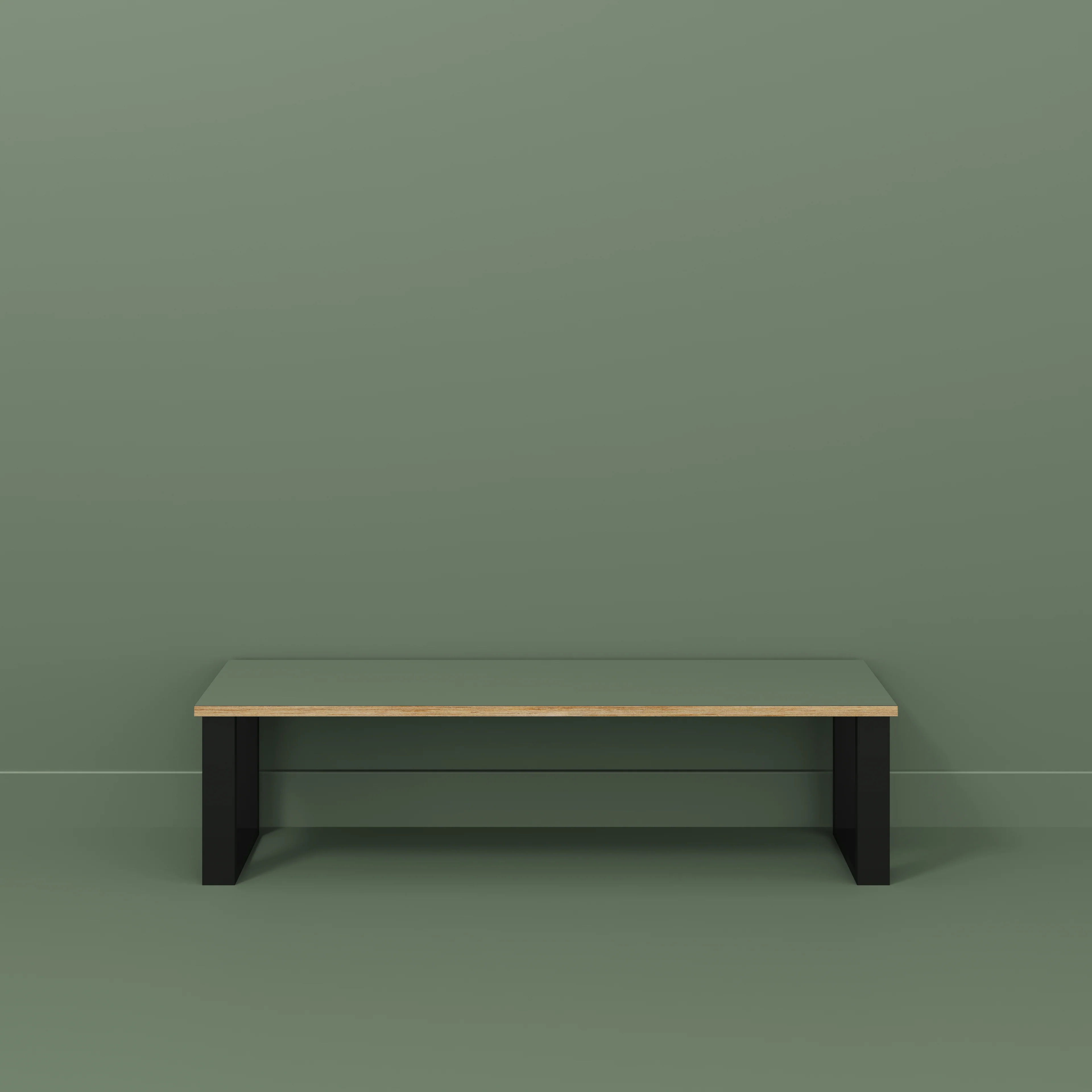 Plywood Bench Seat with Black Industrial Legs - Formica Green Slate - 1600(w) x 400(d) - Image 2
