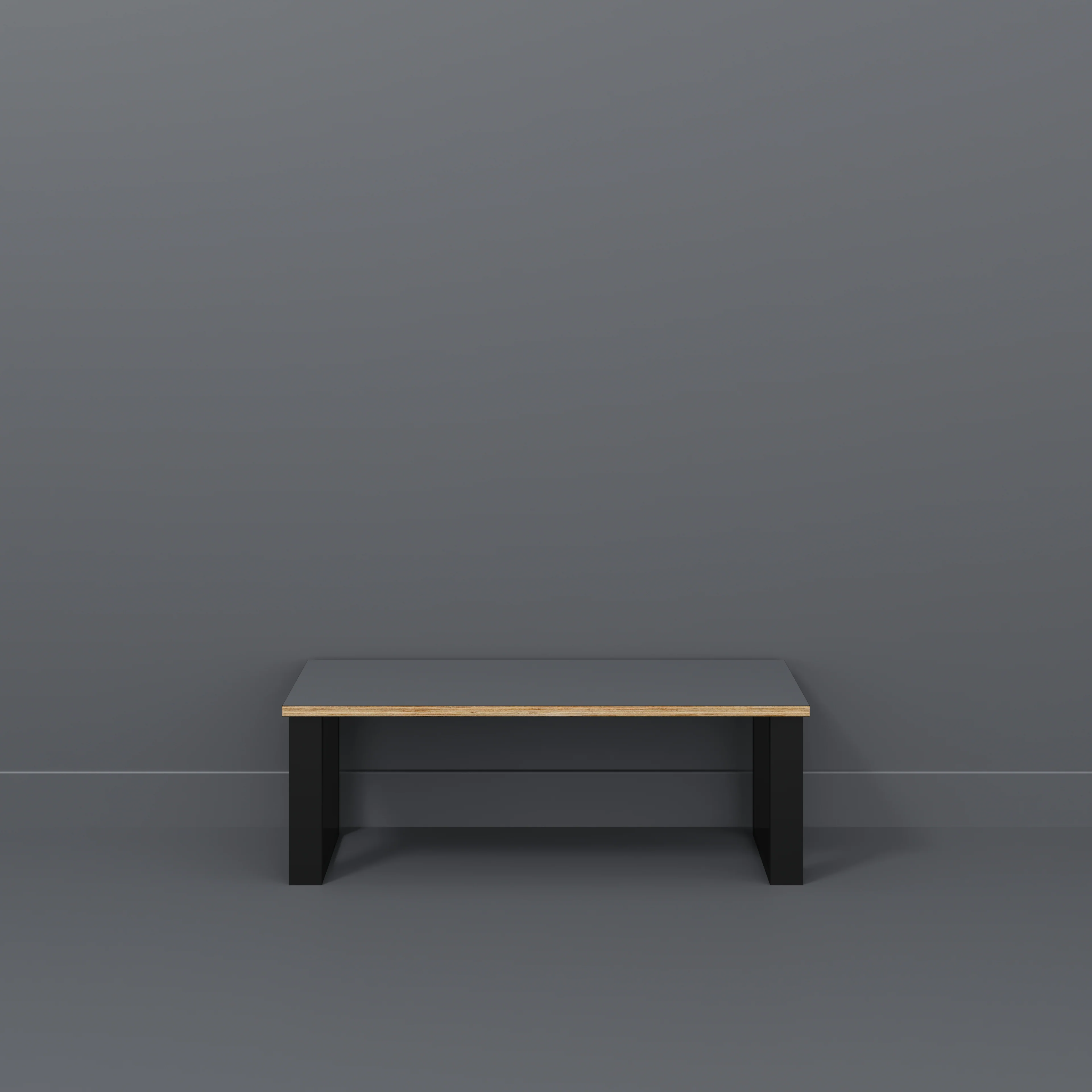 Plywood Bench Seat with Black Industrial Legs - Formica Tornado Grey - 1200(w) x 400(d) - Image 2