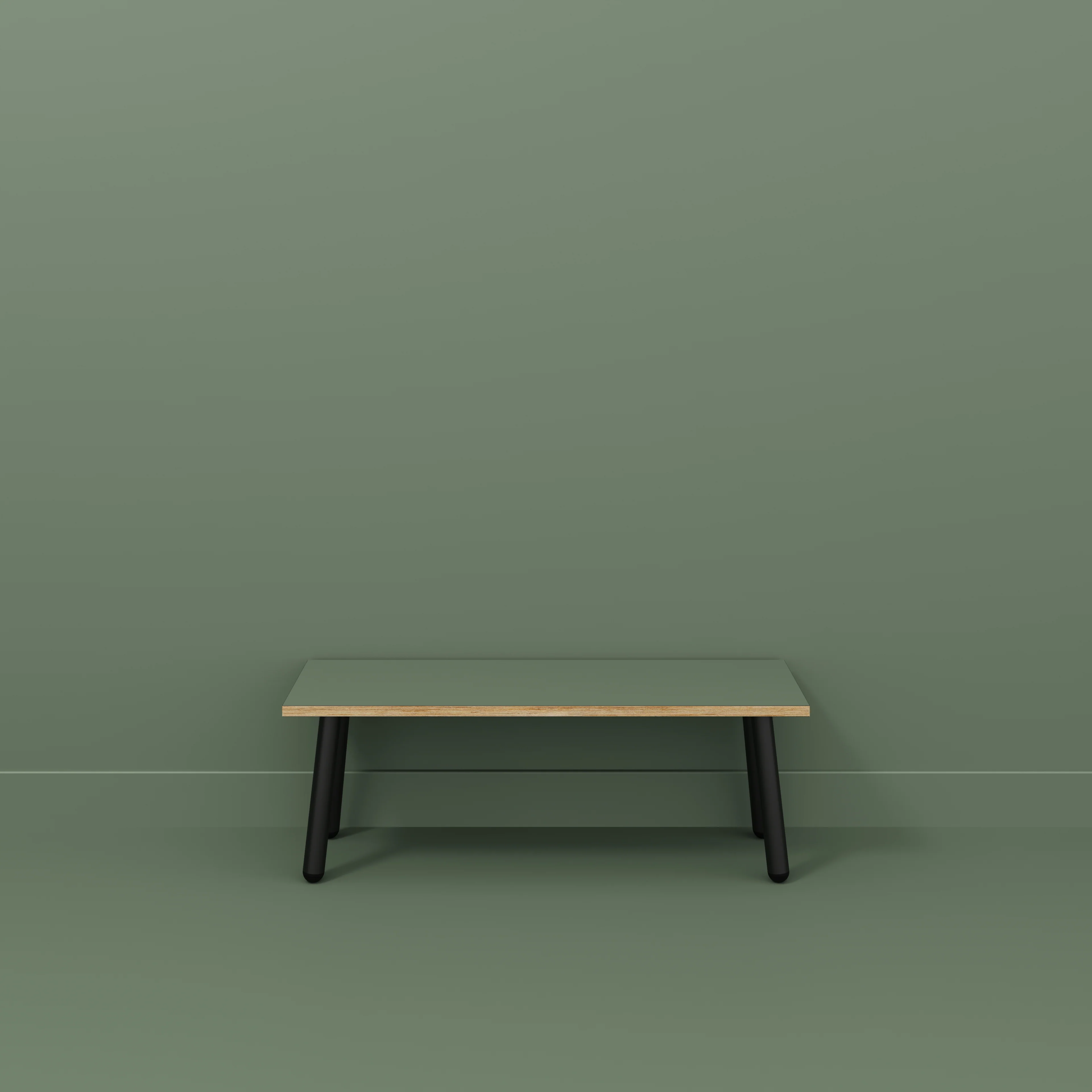 Plywood Bench Seat with Black Round Single Pin Legs - Formica Green Slate - 1200(w) x 400(d) - Image 2