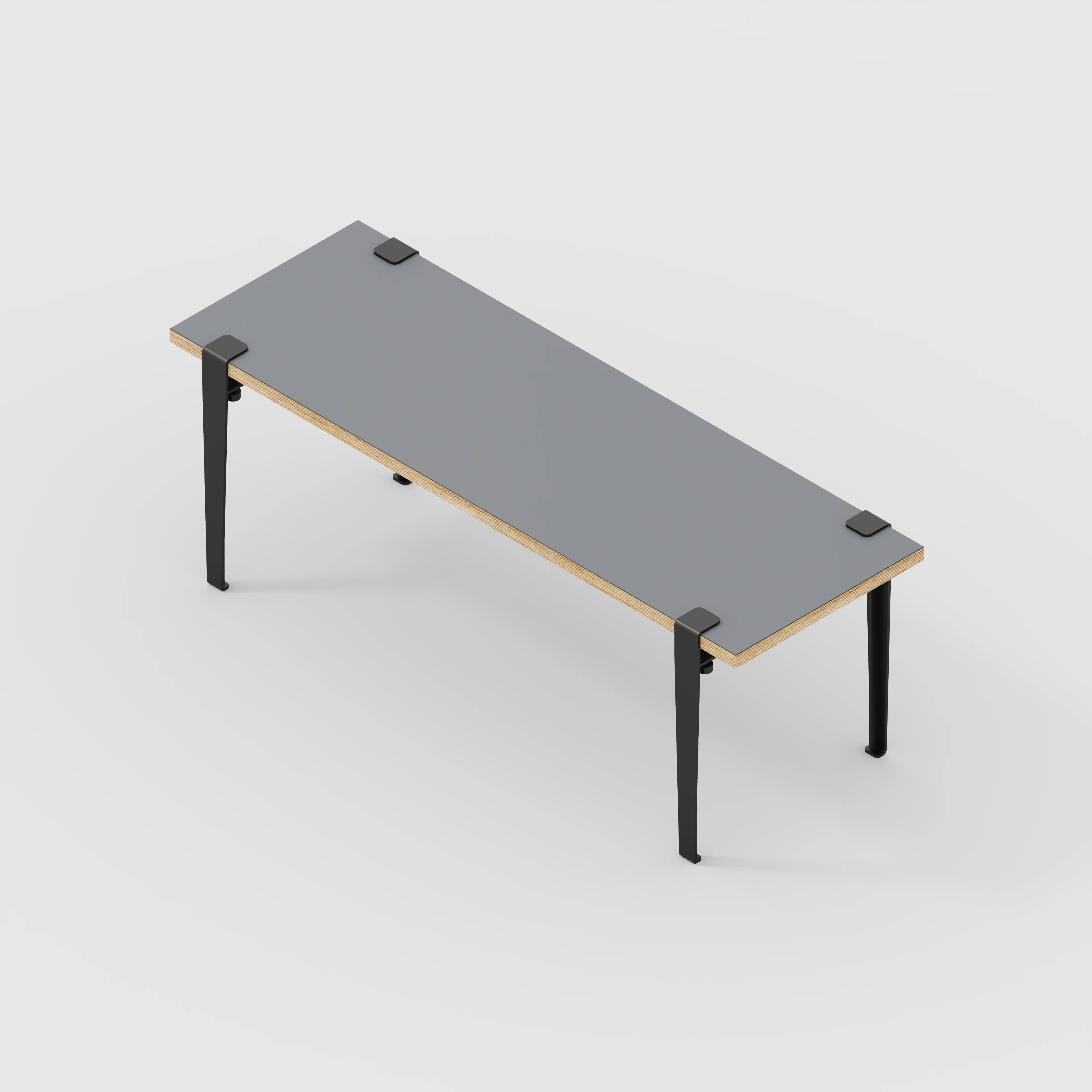 Plywood Bench Seat with Black Tiptoe Legs - Formica Tornado Grey - 1200(w) x 400(d) x 450(h) - Image 5