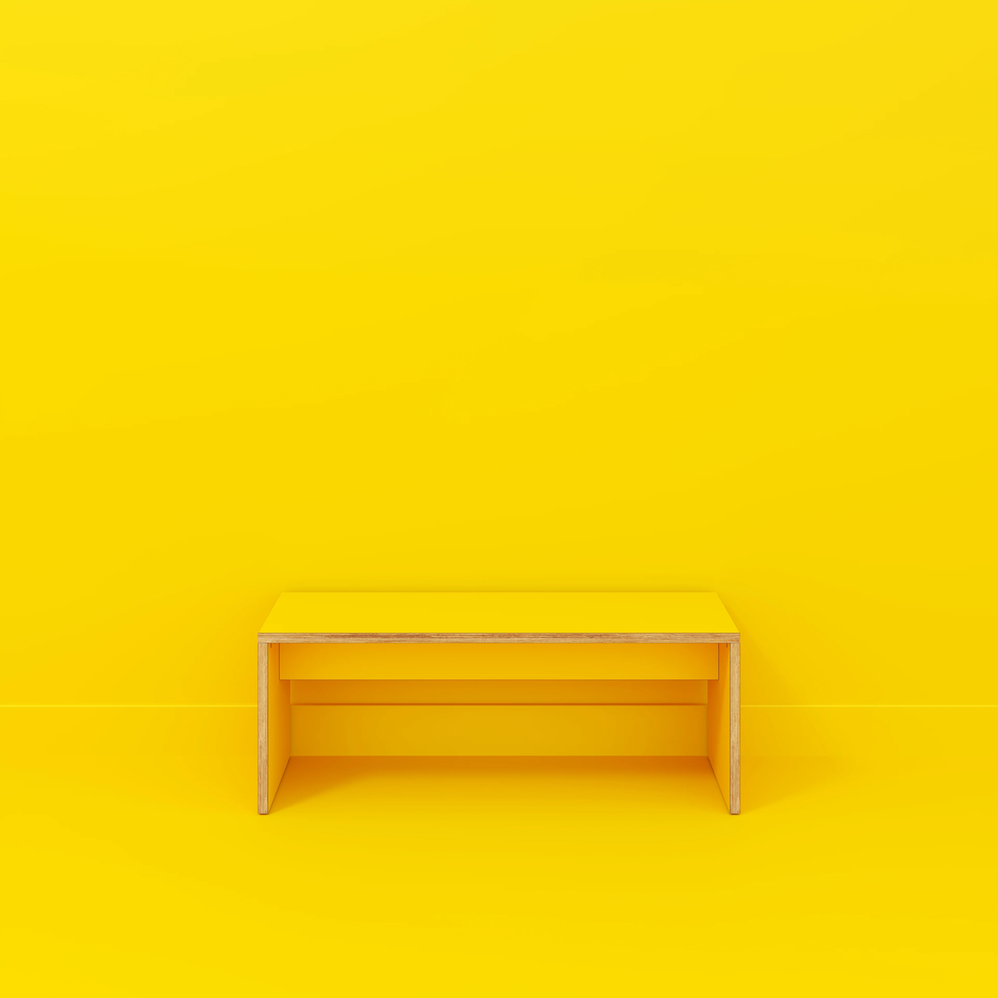 Plywood Bench Seat with Solid Sides - Formica Chrome Yellow - 1200(w) x 400(d) - Image 2