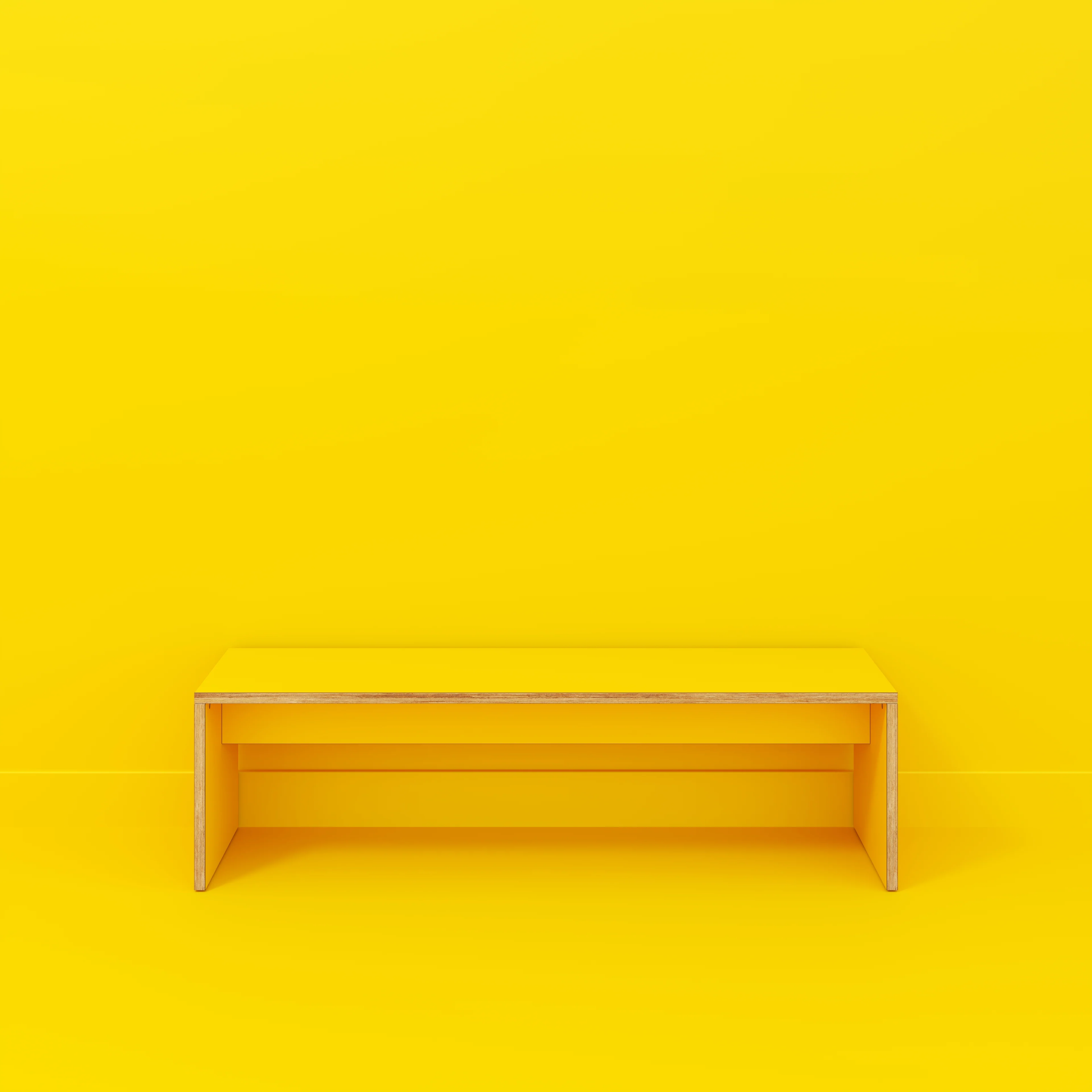 Plywood Bench Seat with Solid Sides - Formica Chrome Yellow - 1600(w) x 400(d) - Image 2