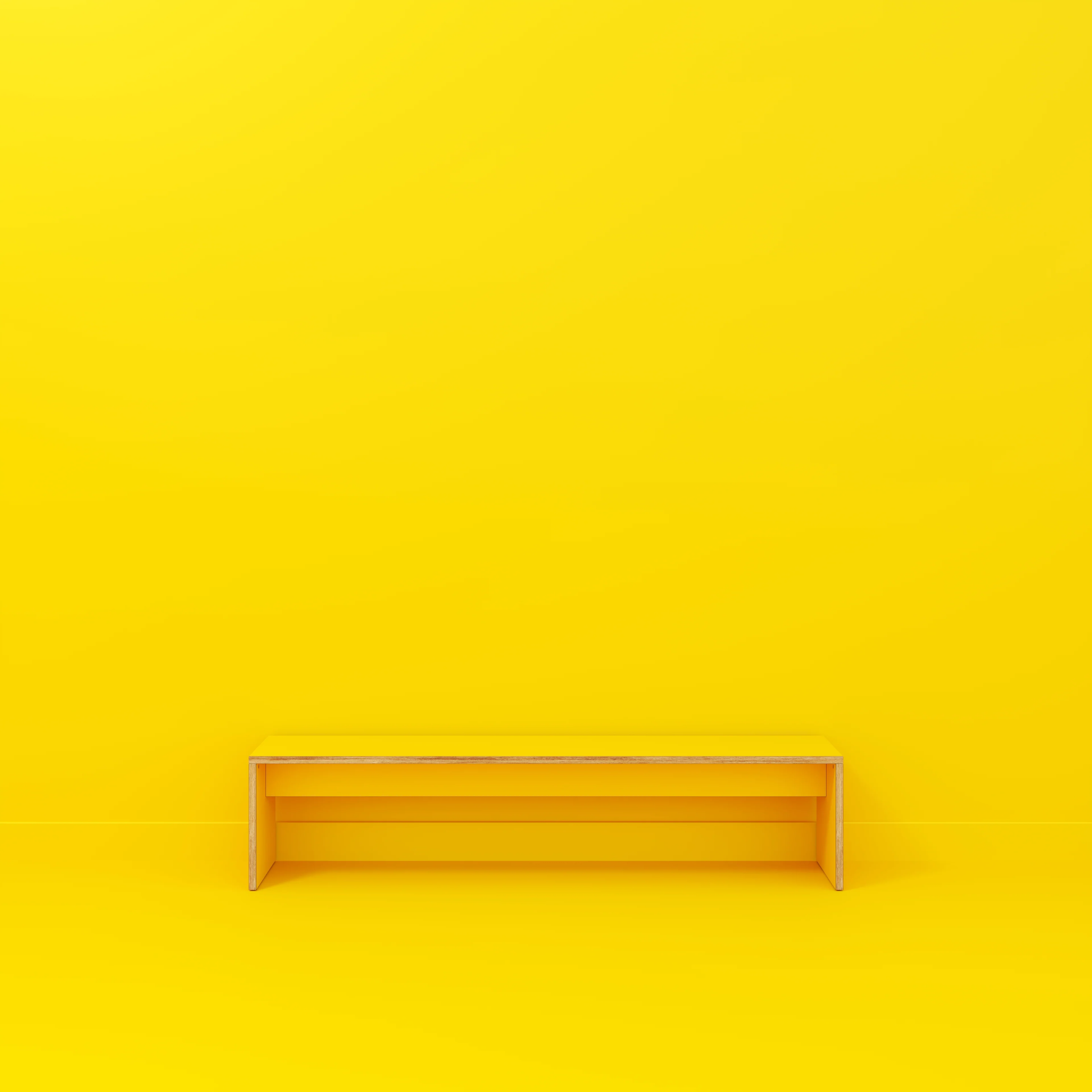 Plywood Bench Seat with Solid Sides - Formica Chrome Yellow - 2000(w) x 400(d) - Image 2