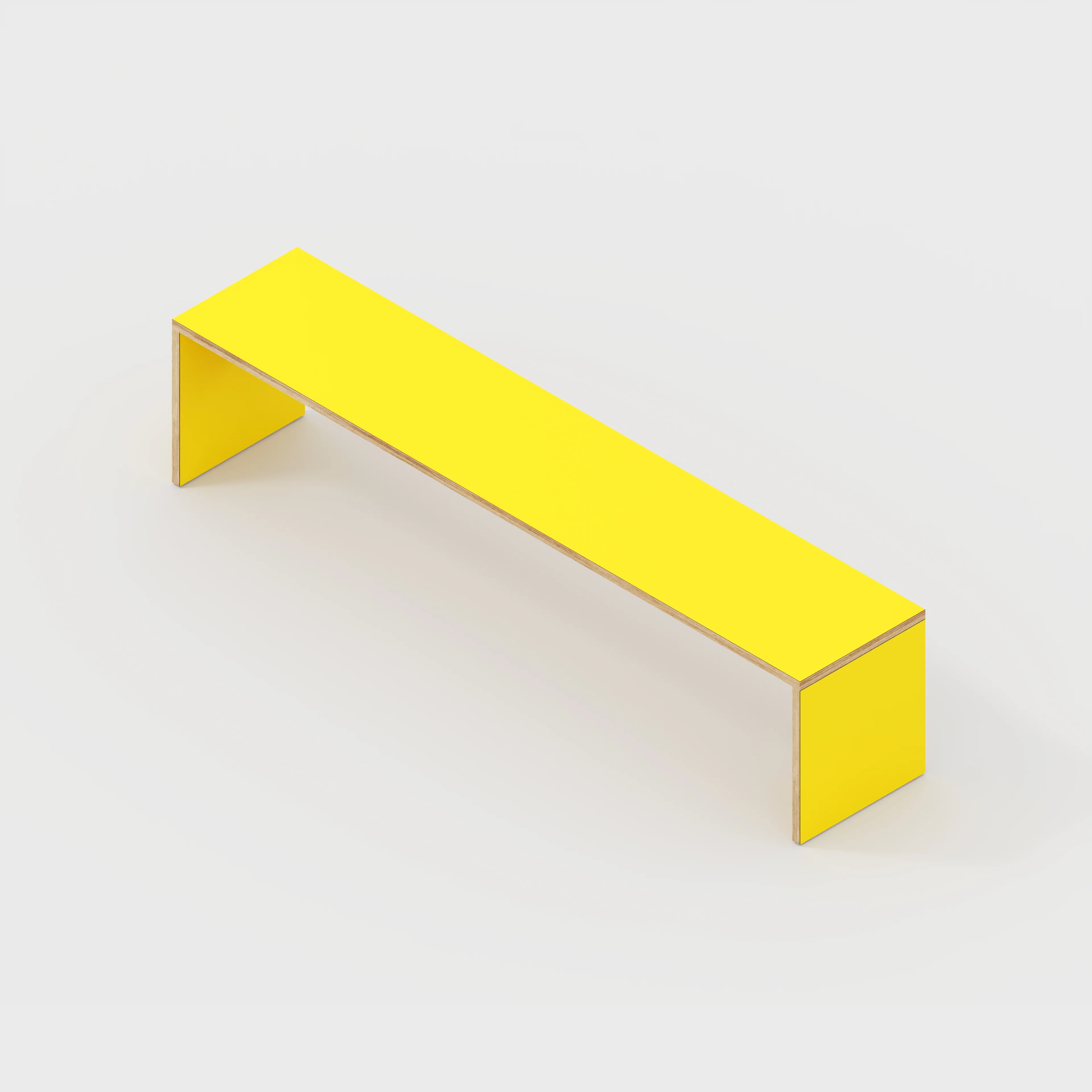 Plywood Bench Seat with Solid Sides - Formica Chrome Yellow - 2000(w) x 400(d) - Image 3