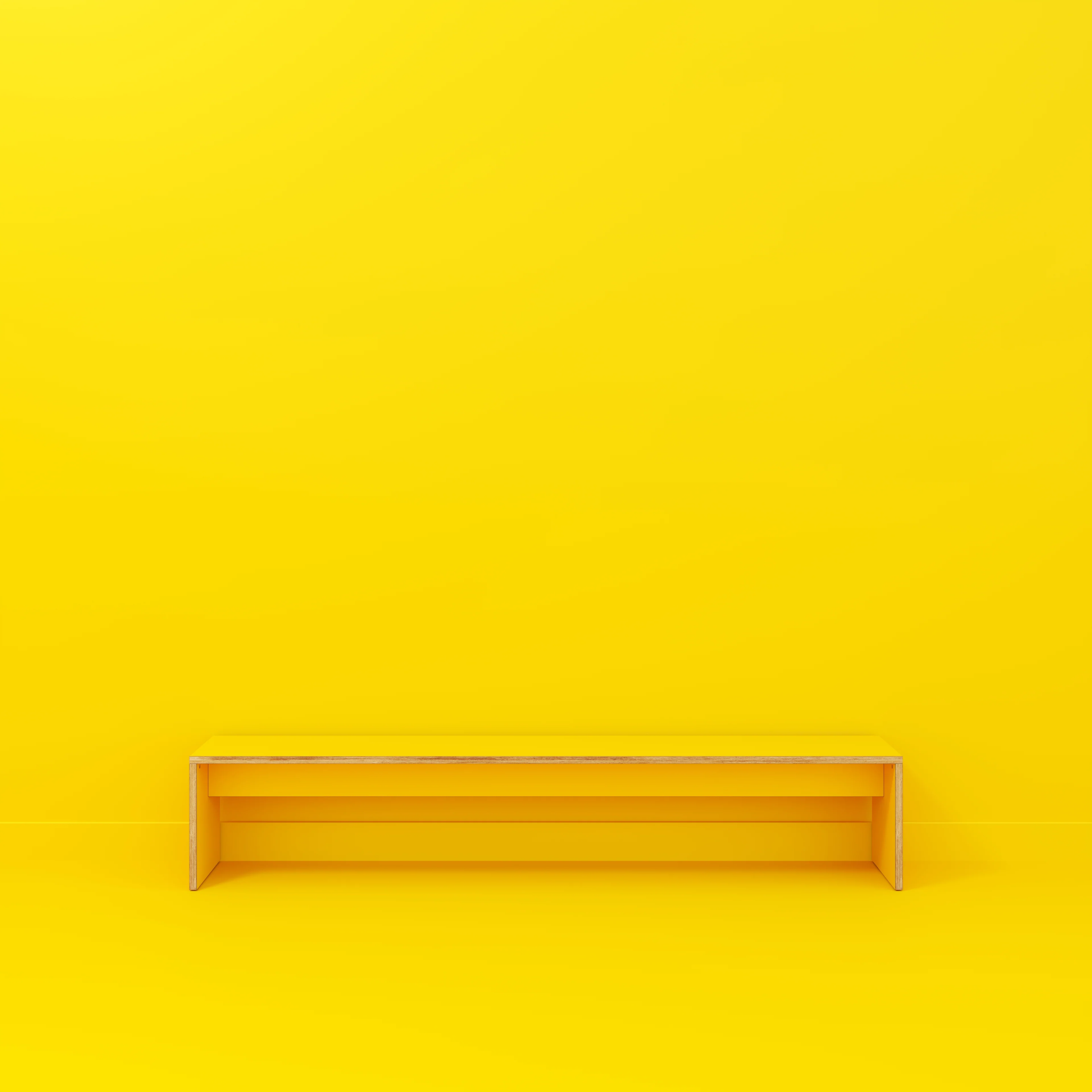 Plywood Bench Seat with Solid Sides - Formica Chrome Yellow - 2400(w) x 400(d) - Image 2