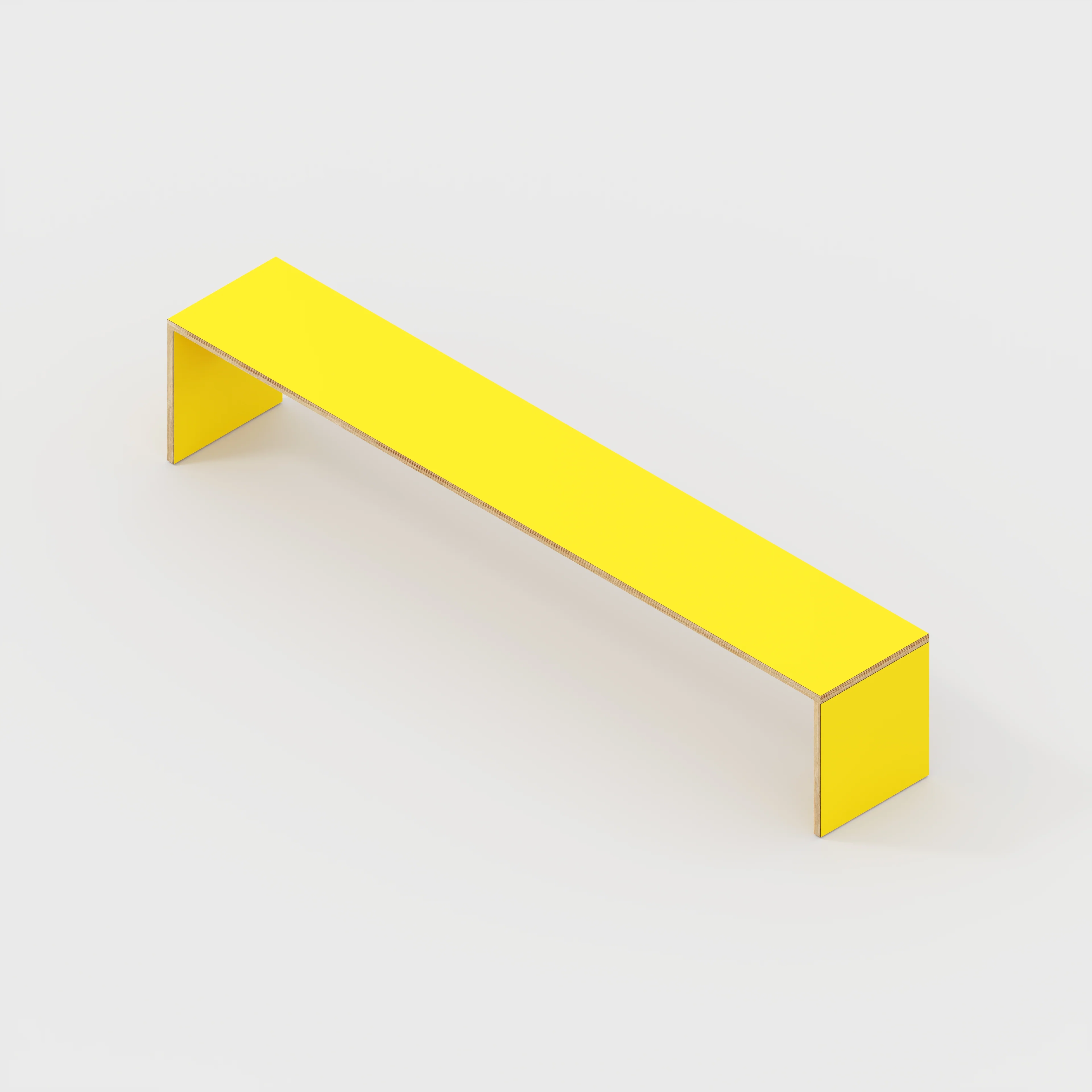Plywood Bench Seat with Solid Sides - Formica Chrome Yellow - 2400(w) x 400(d) - Image 3