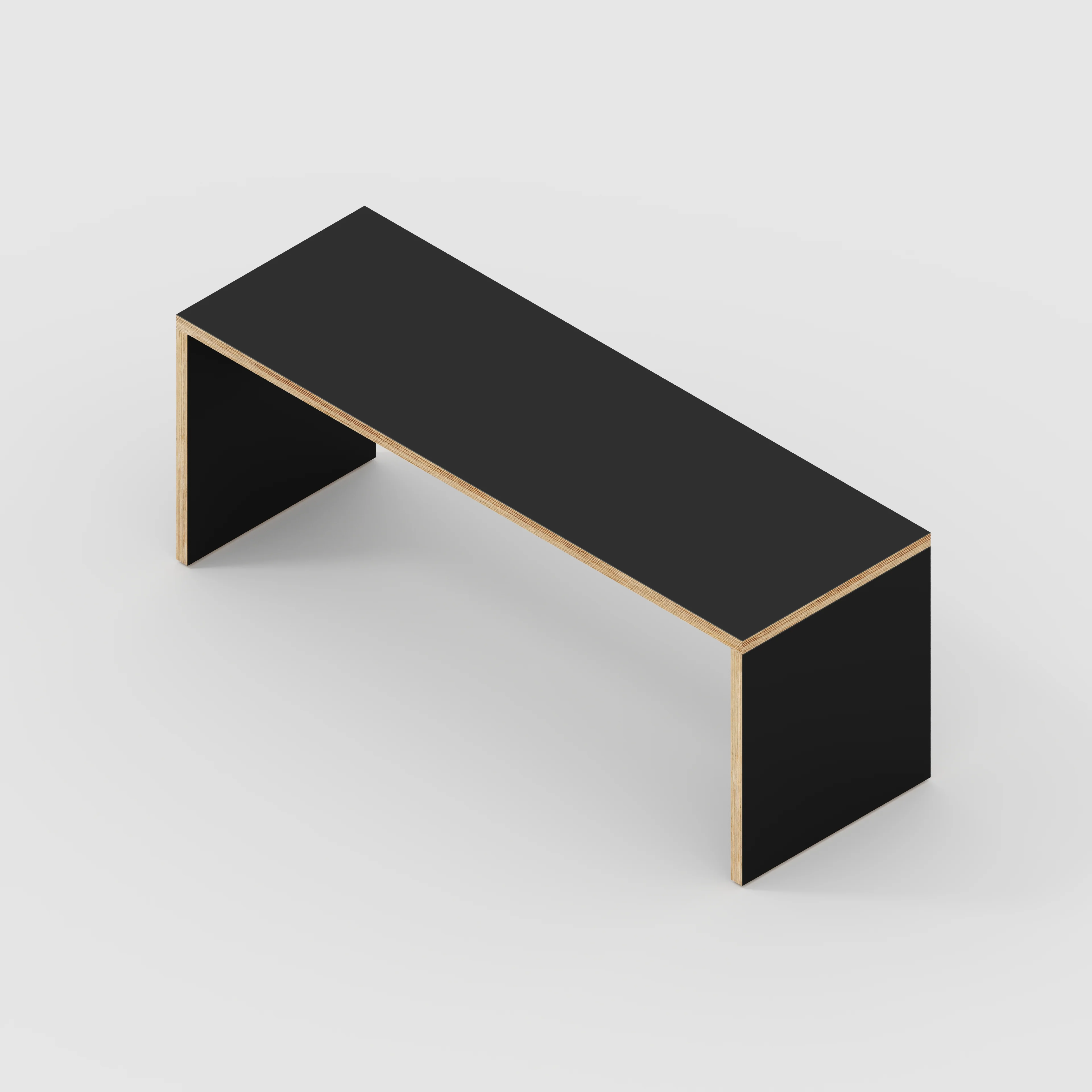Plywood Bench Seat with Solid Sides - Formica Diamond Black - 1200(w) x 400(d) - Image 3