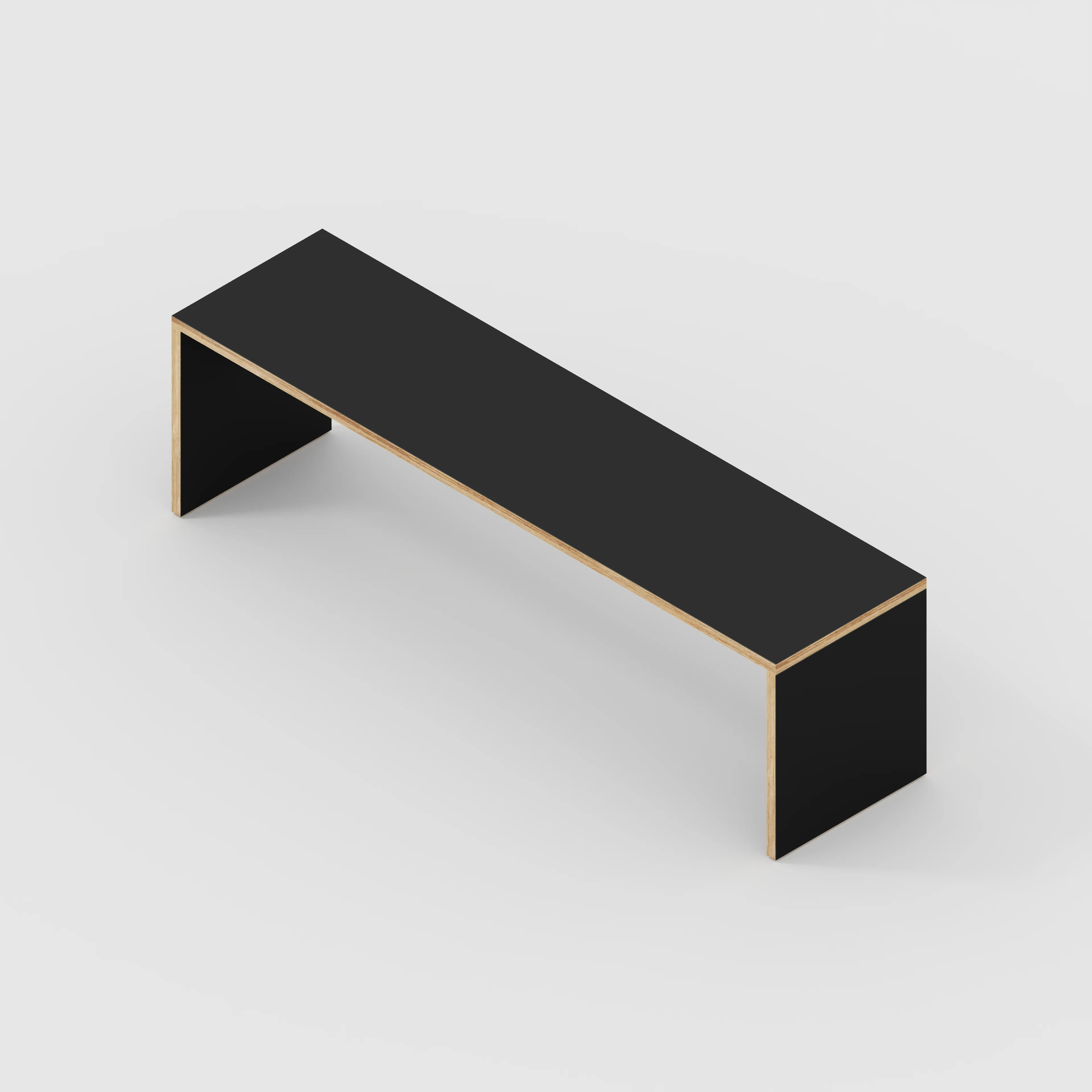 Plywood Bench Seat with Solid Sides - Formica Diamond Black - 1600(w) x 400(d) - Image 3