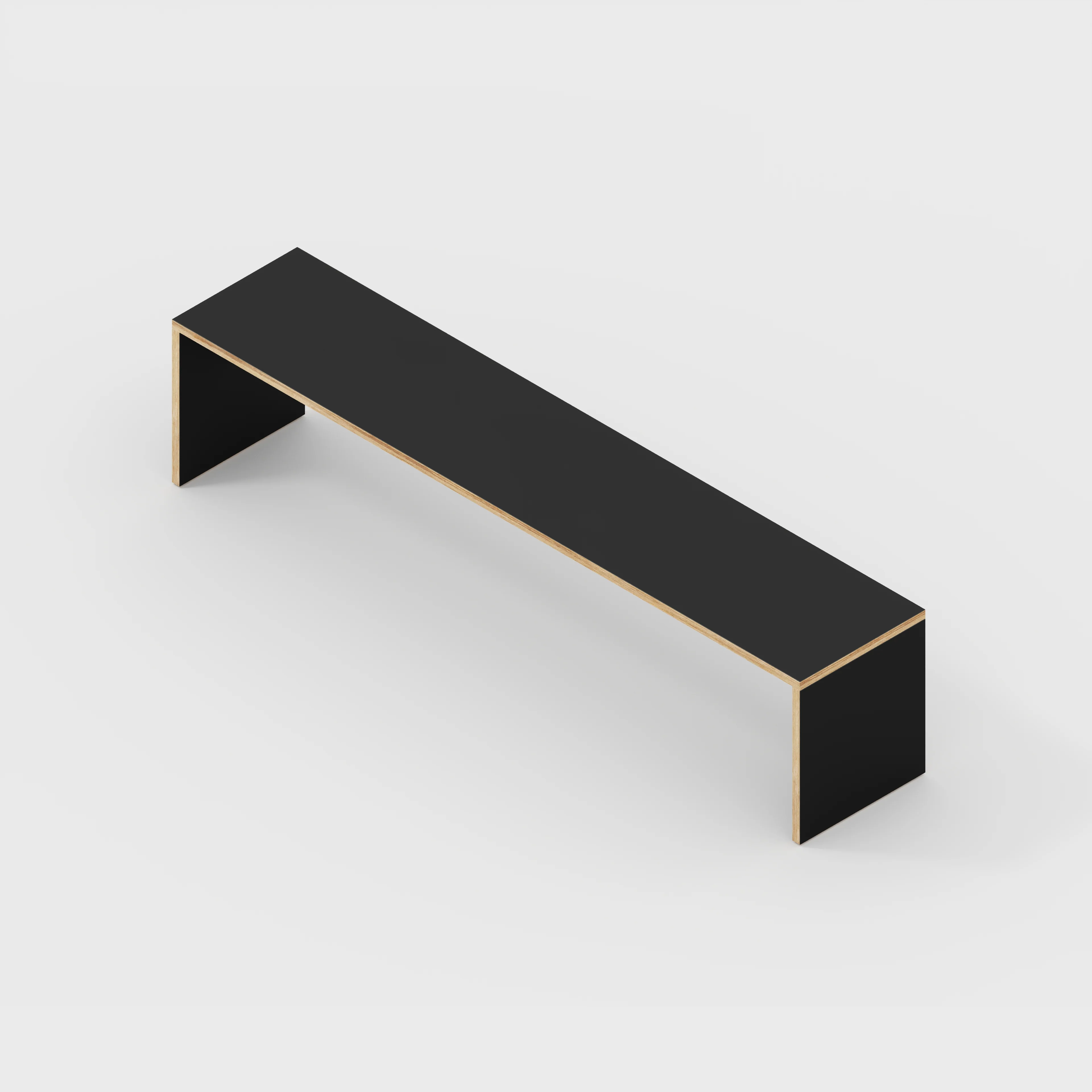 Plywood Bench Seat with Solid Sides - Formica Diamond Black - 2000(w) x 400(d) - Image 3