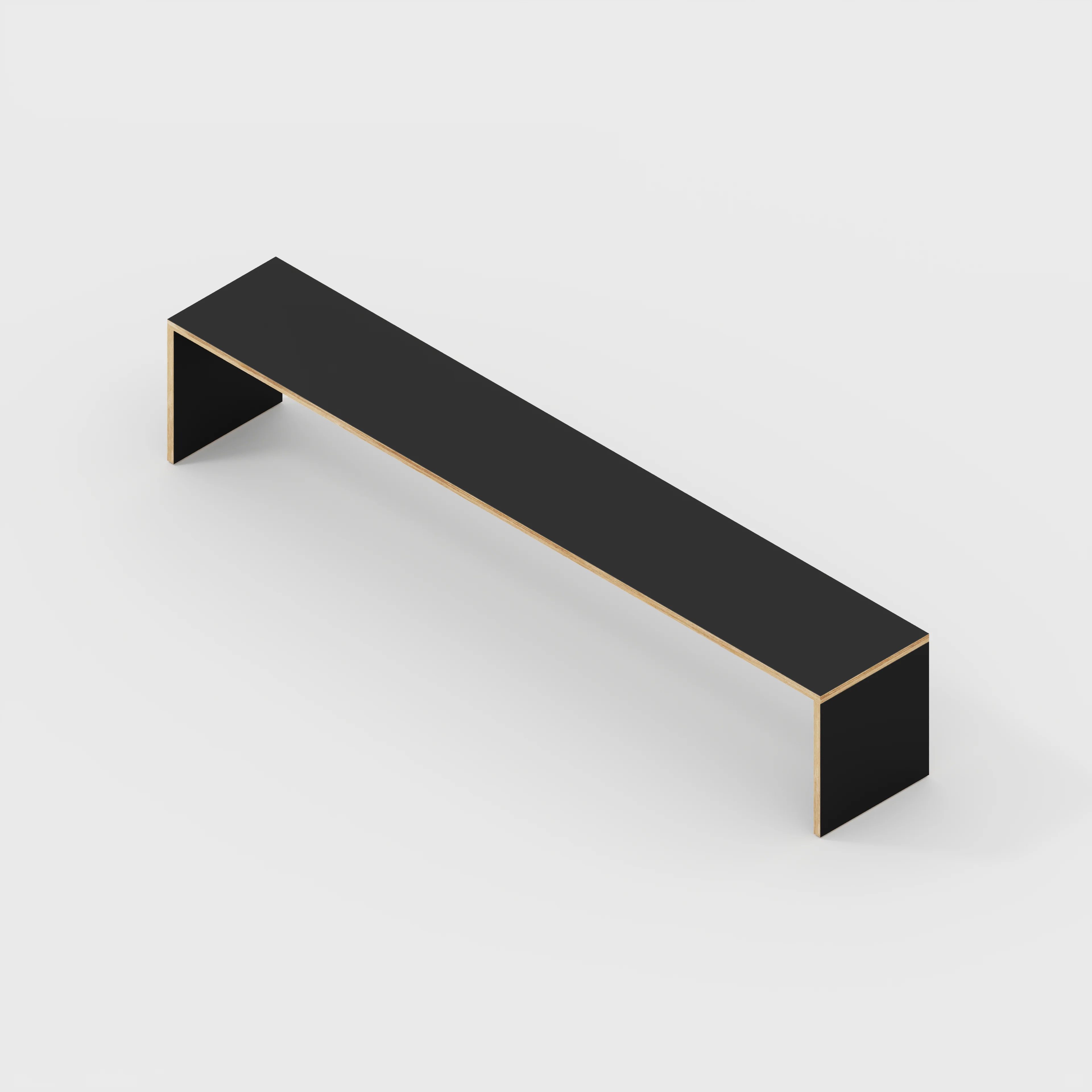 Plywood Bench Seat with Solid Sides - Formica Diamond Black - 2400(w) x 400(d) - Image 3