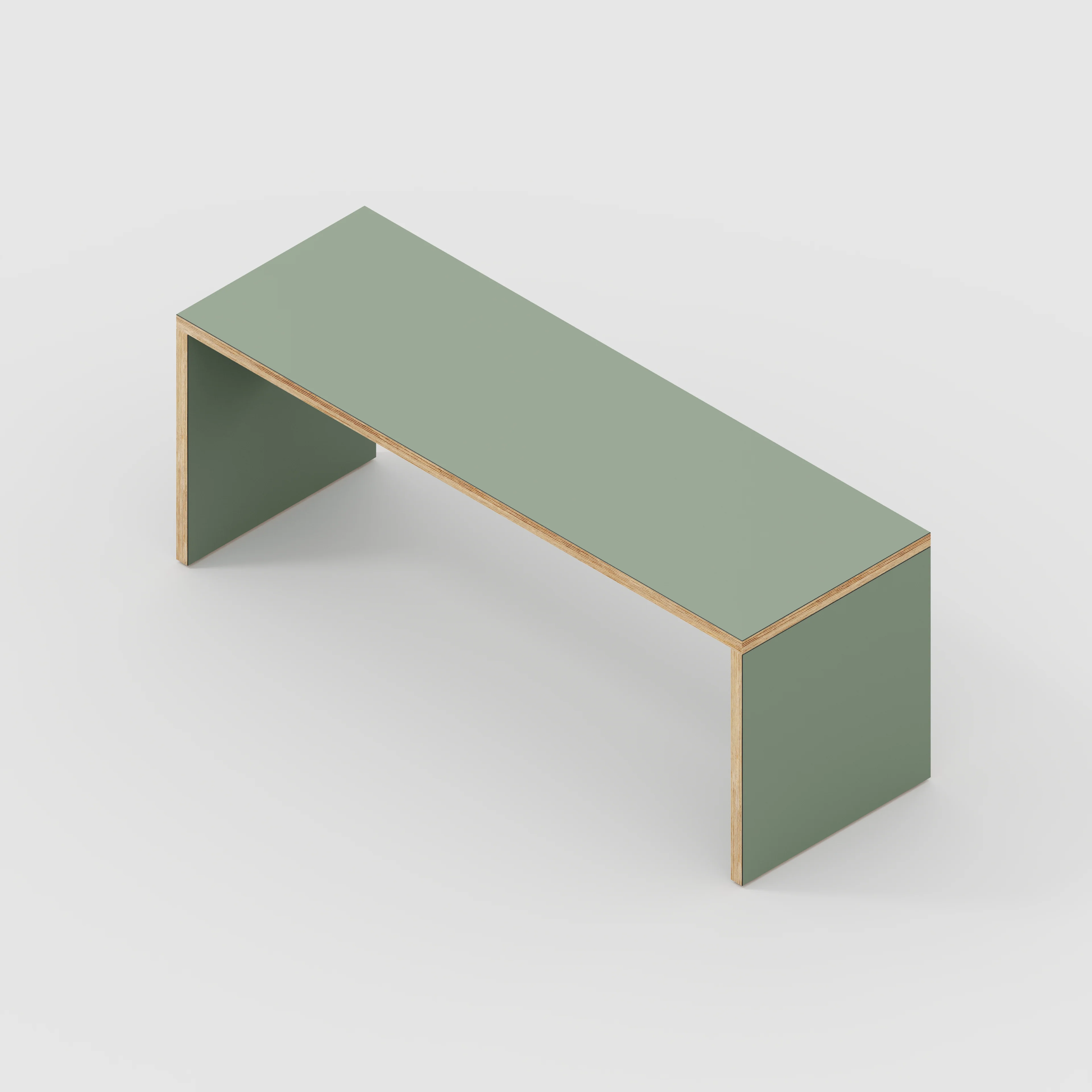Plywood Bench Seat with Solid Sides - Formica Green Slate - 1200(w) x 400(d) - Image 3