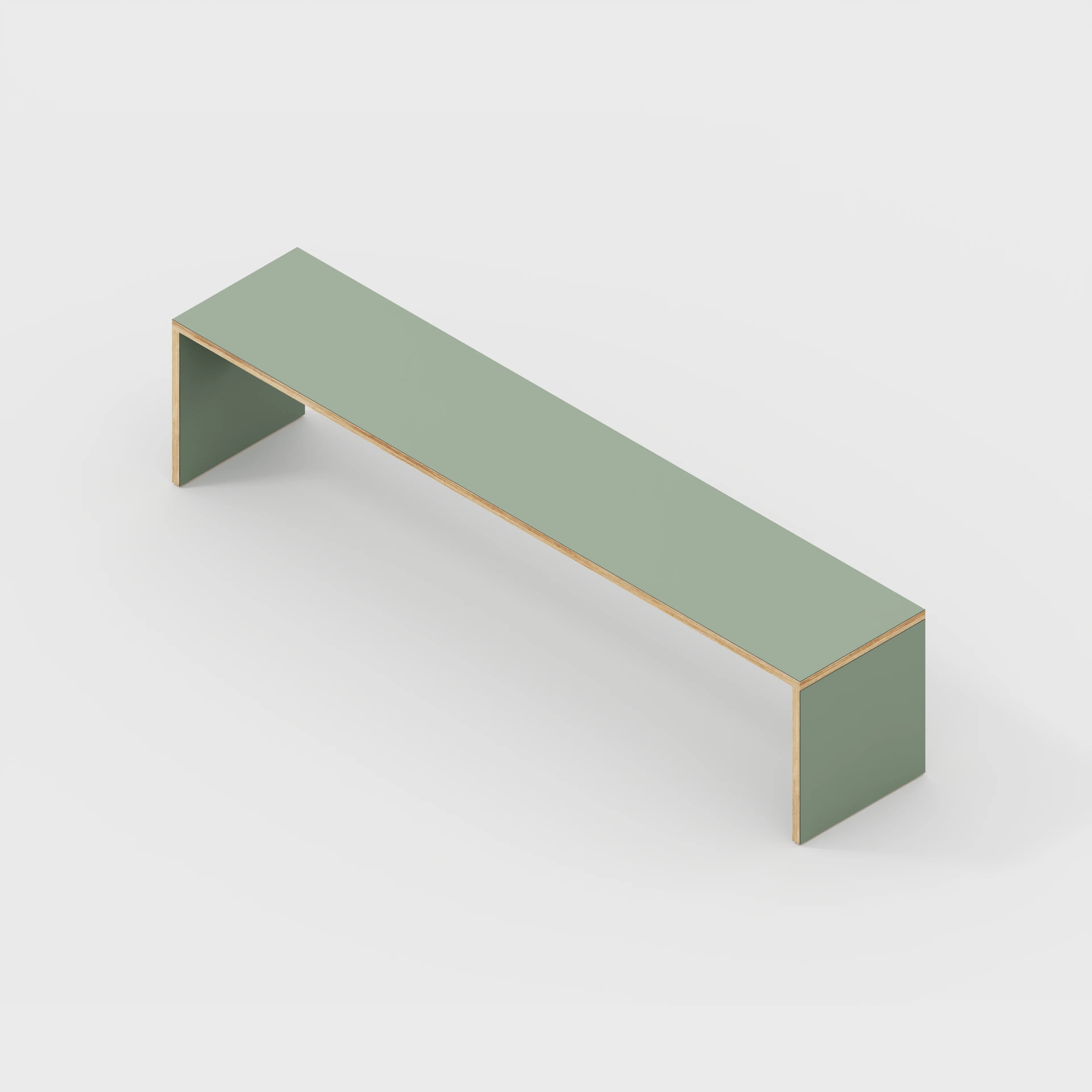 Plywood Bench Seat with Solid Sides - Formica Green Slate - 2000(w) x 400(d) - Image 3