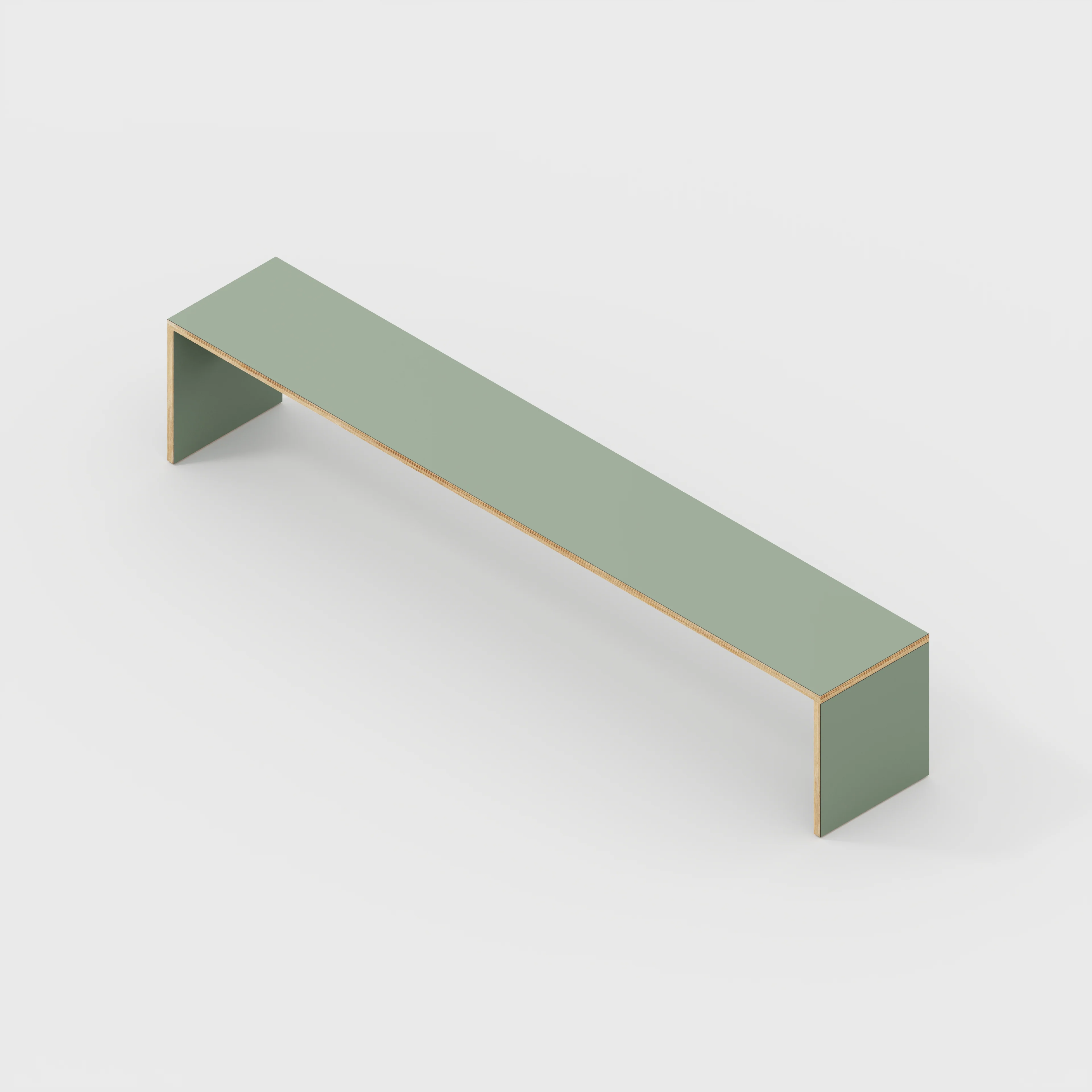 Plywood Bench Seat with Solid Sides - Formica Green Slate - 2400(w) x 400(d) - Image 3