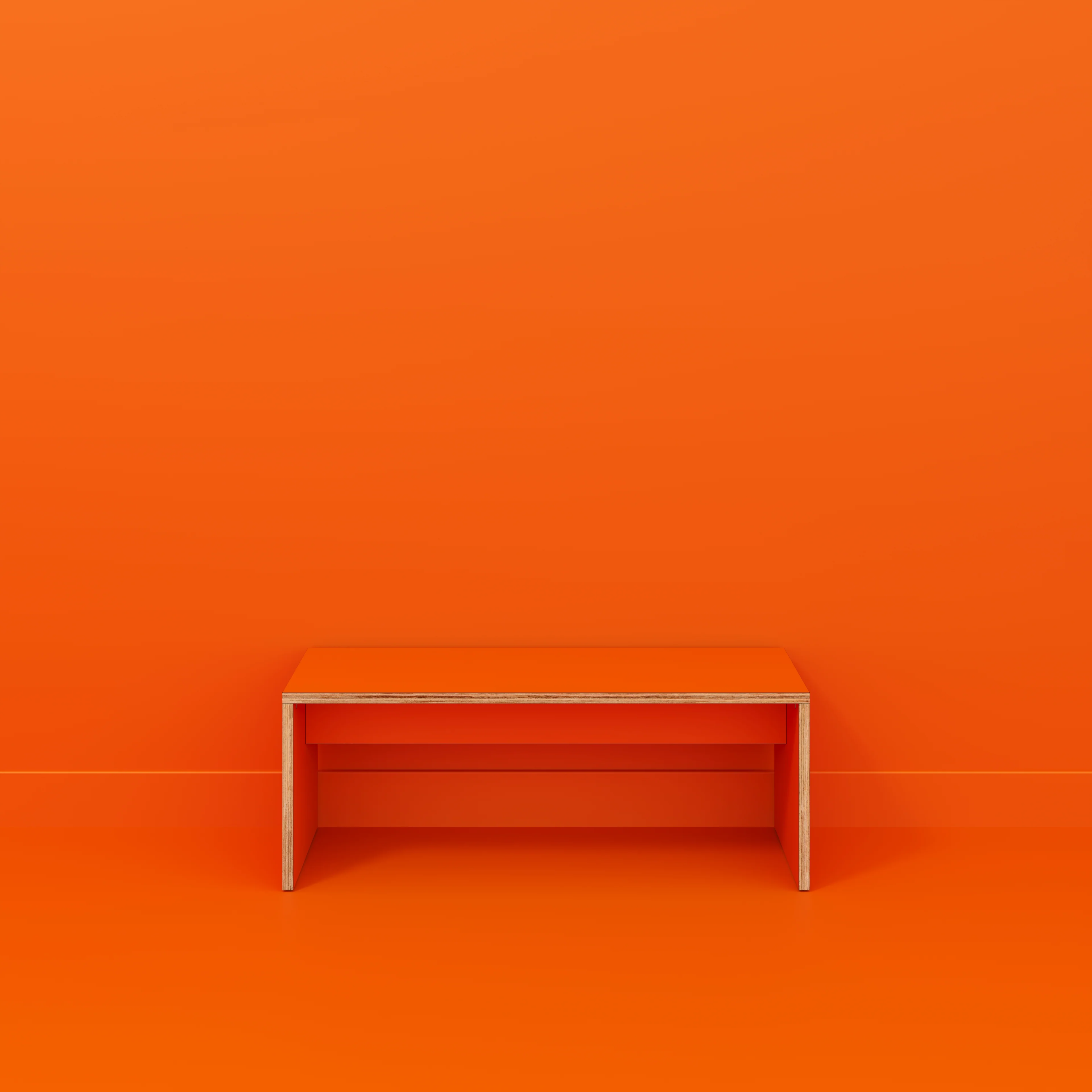 Plywood Bench Seat with Solid Sides - Formica Levante Orange - 1200(w) x 400(d) - Image 2