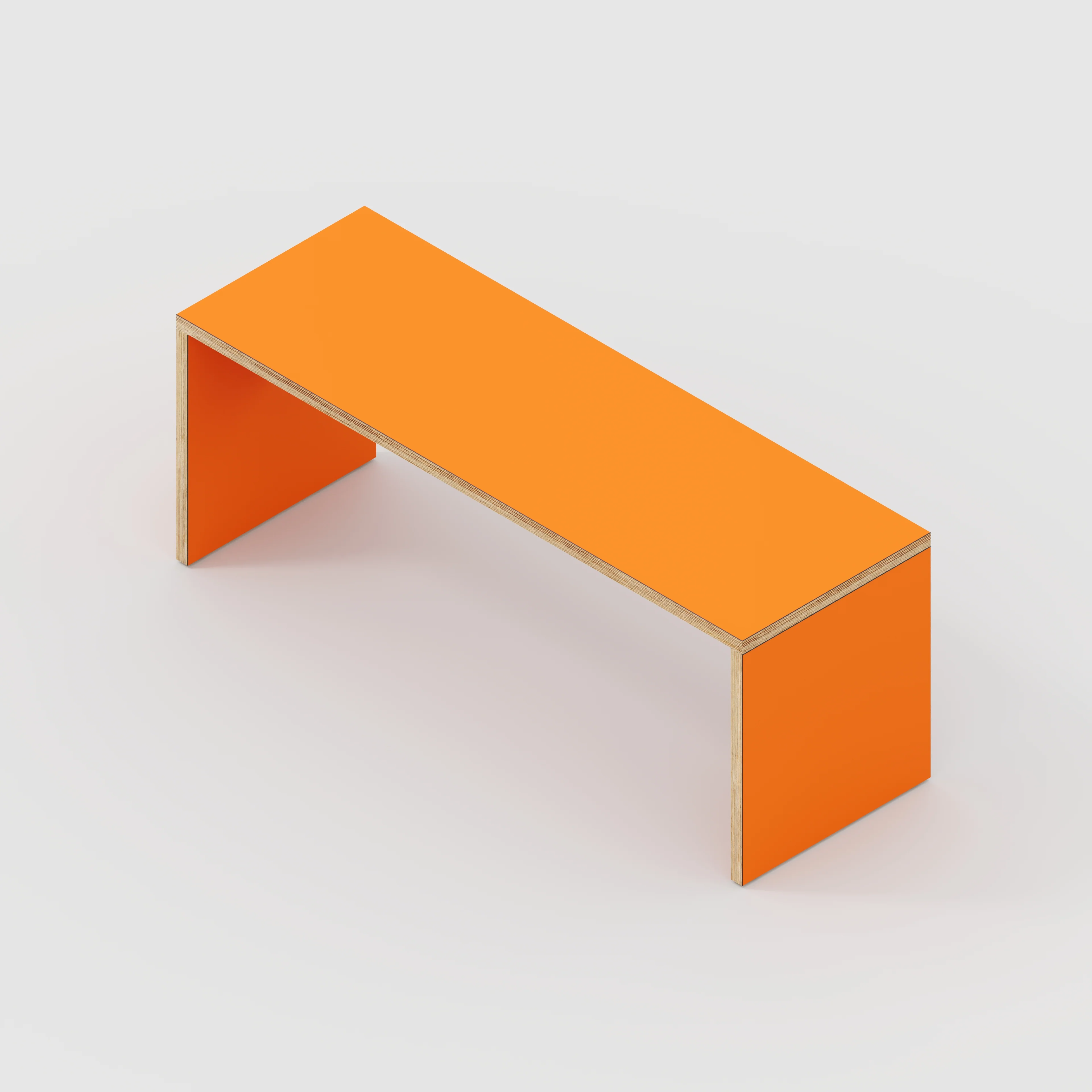 Plywood Bench Seat with Solid Sides - Formica Levante Orange - 1200(w) x 400(d) - Image 3