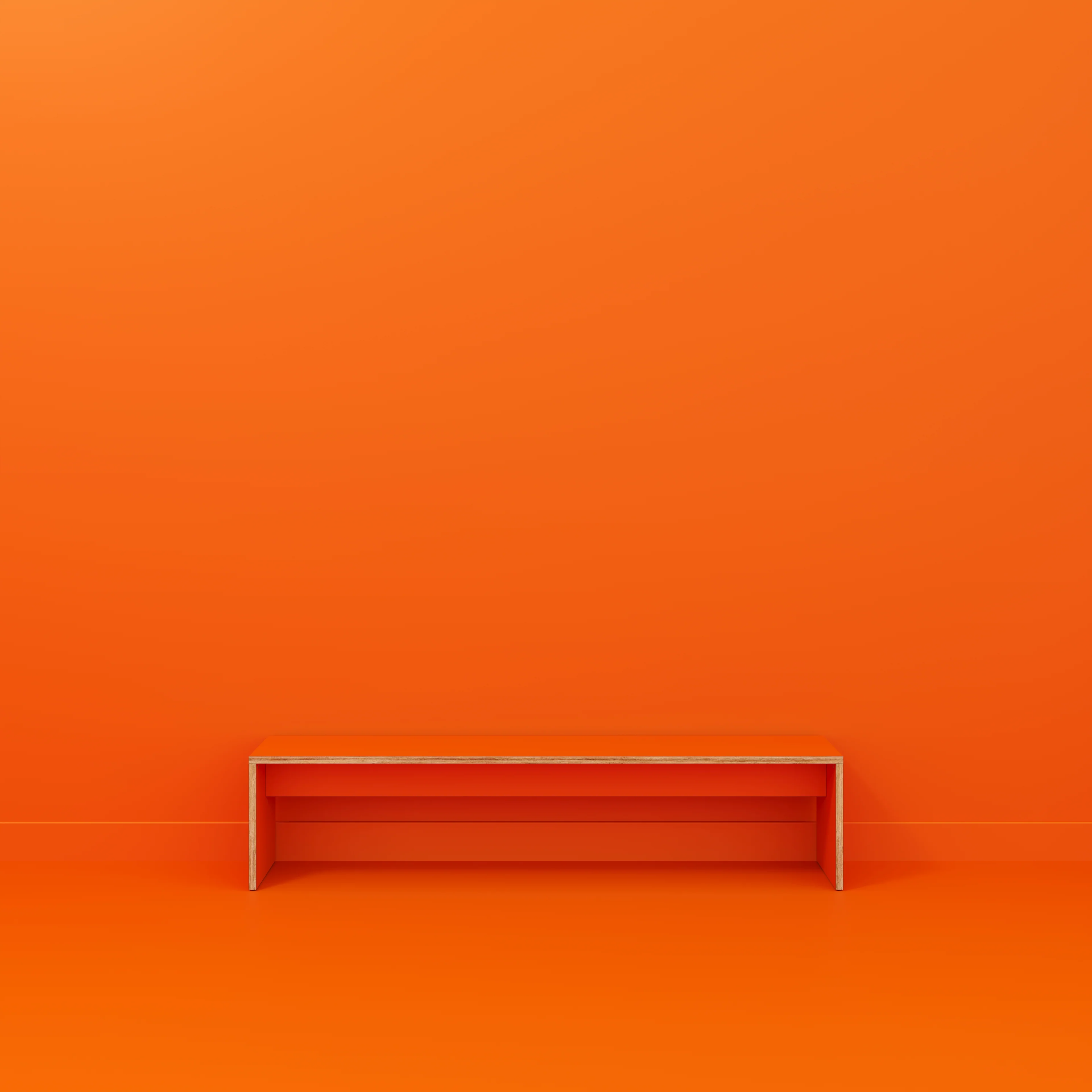 Plywood Bench Seat with Solid Sides - Formica Levante Orange - 2000(w) x 400(d) - Image 2