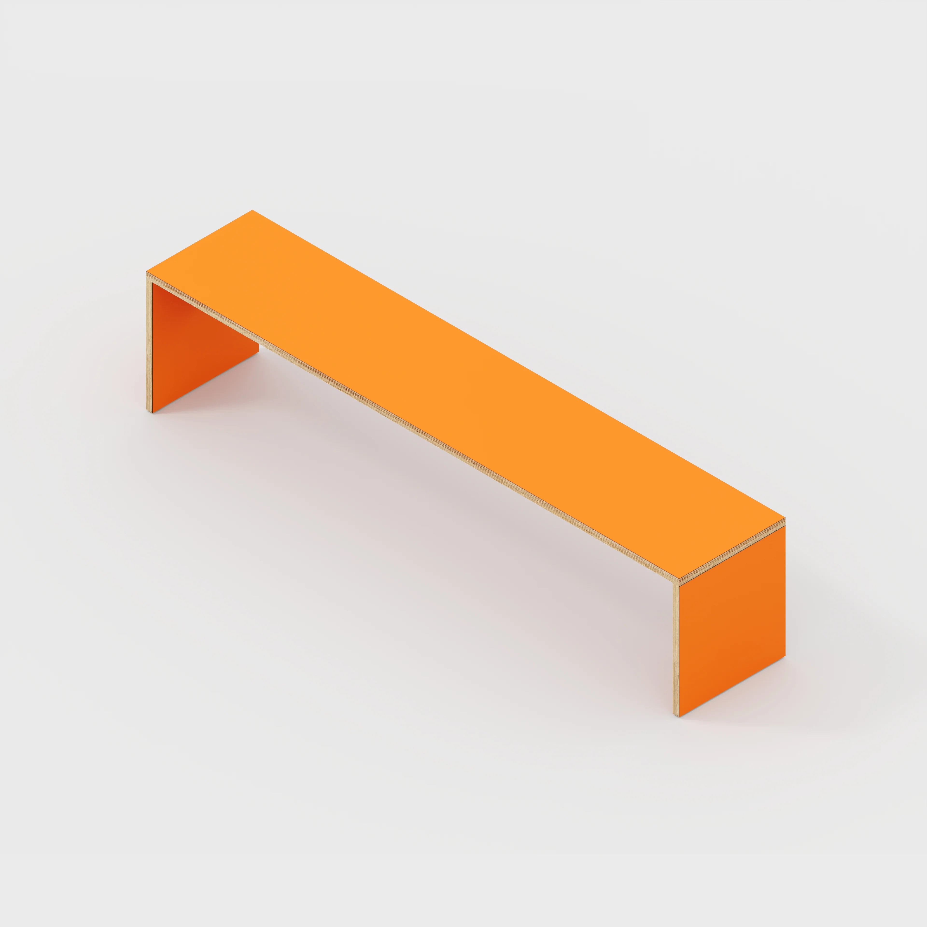 Plywood Bench Seat with Solid Sides - Formica Levante Orange - 2000(w) x 400(d) - Image 3