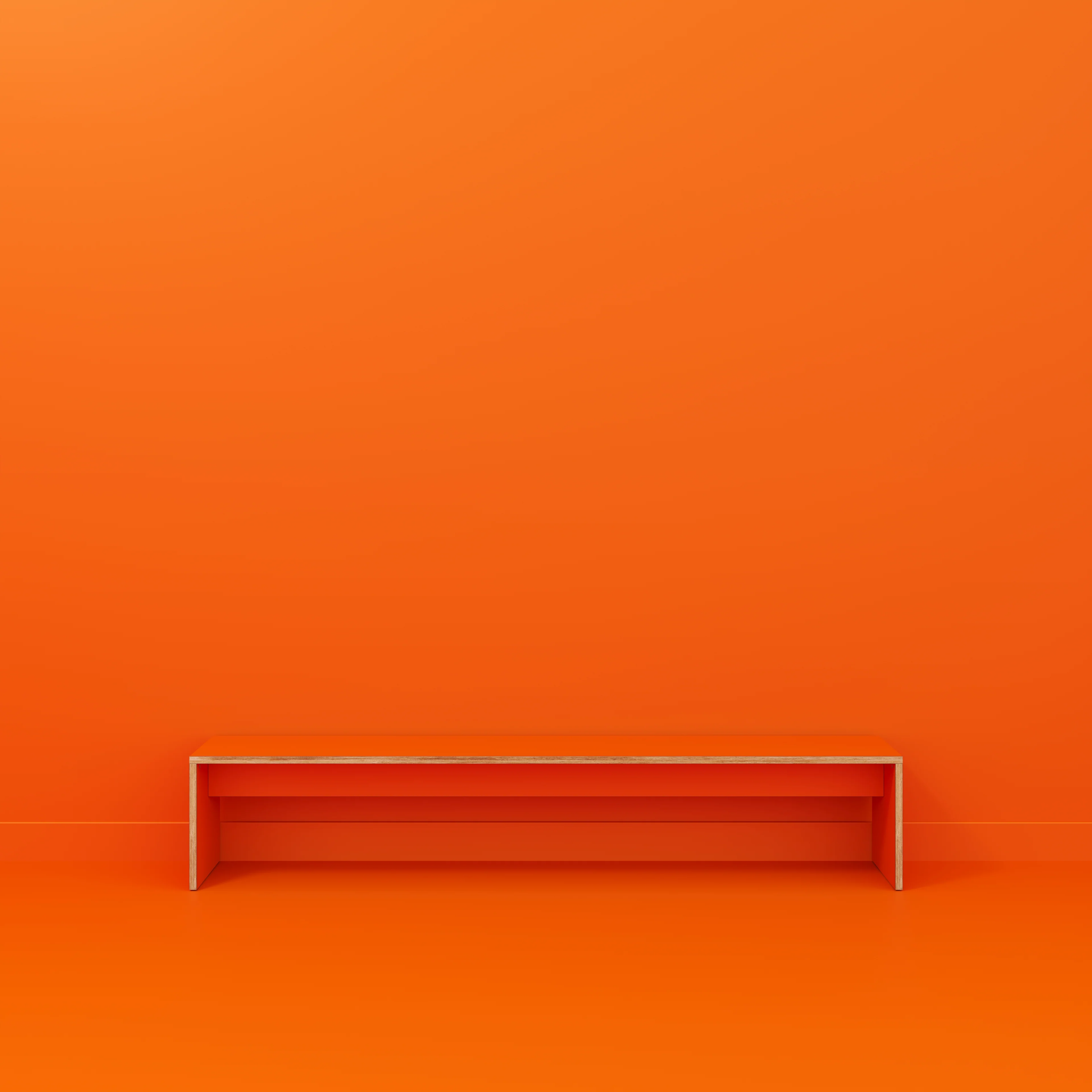 Plywood Bench Seat with Solid Sides - Formica Levante Orange - 2400(w) x 400(d) - Image 2