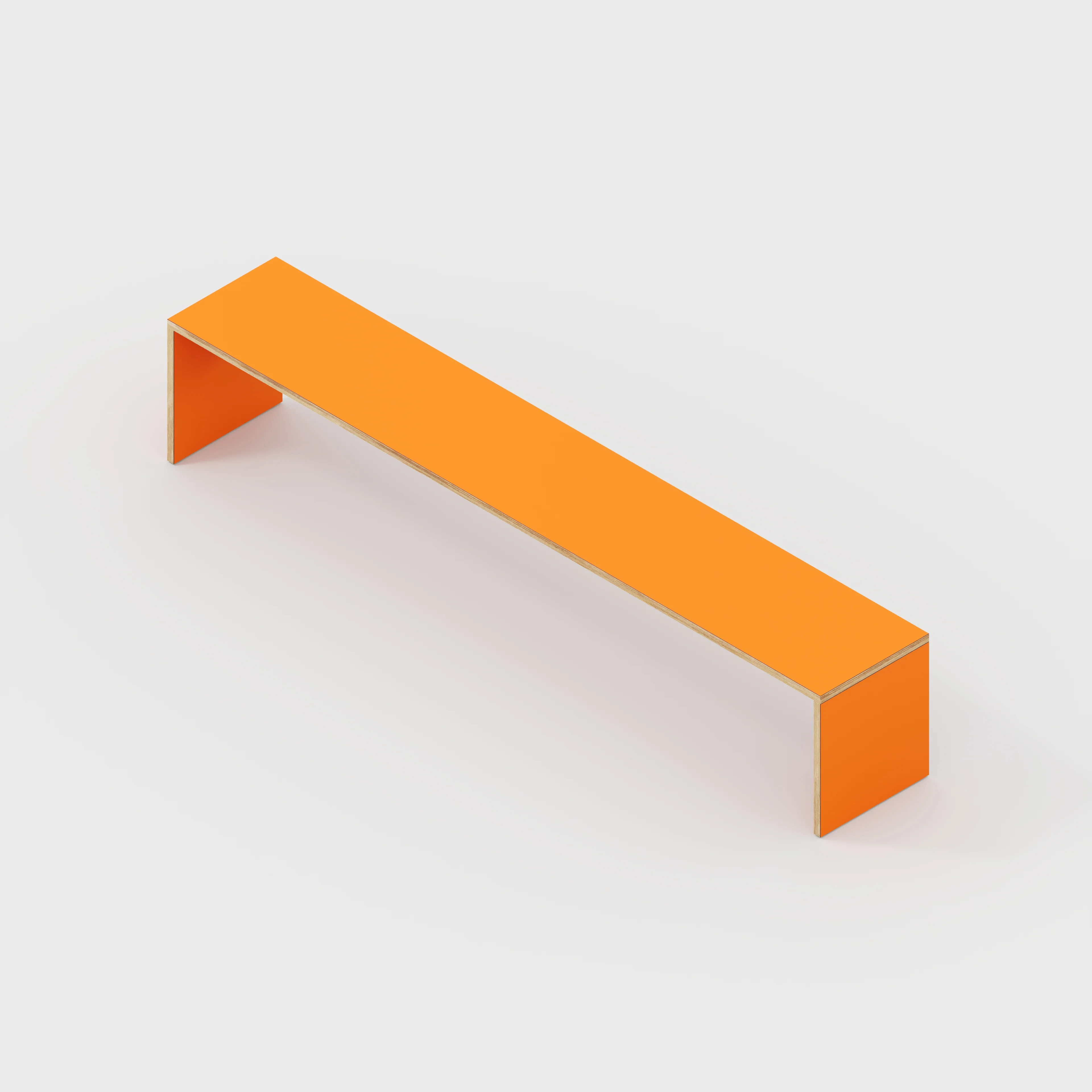 Plywood Bench Seat with Solid Sides - Formica Levante Orange - 2400(w) x 400(d) - Image 3