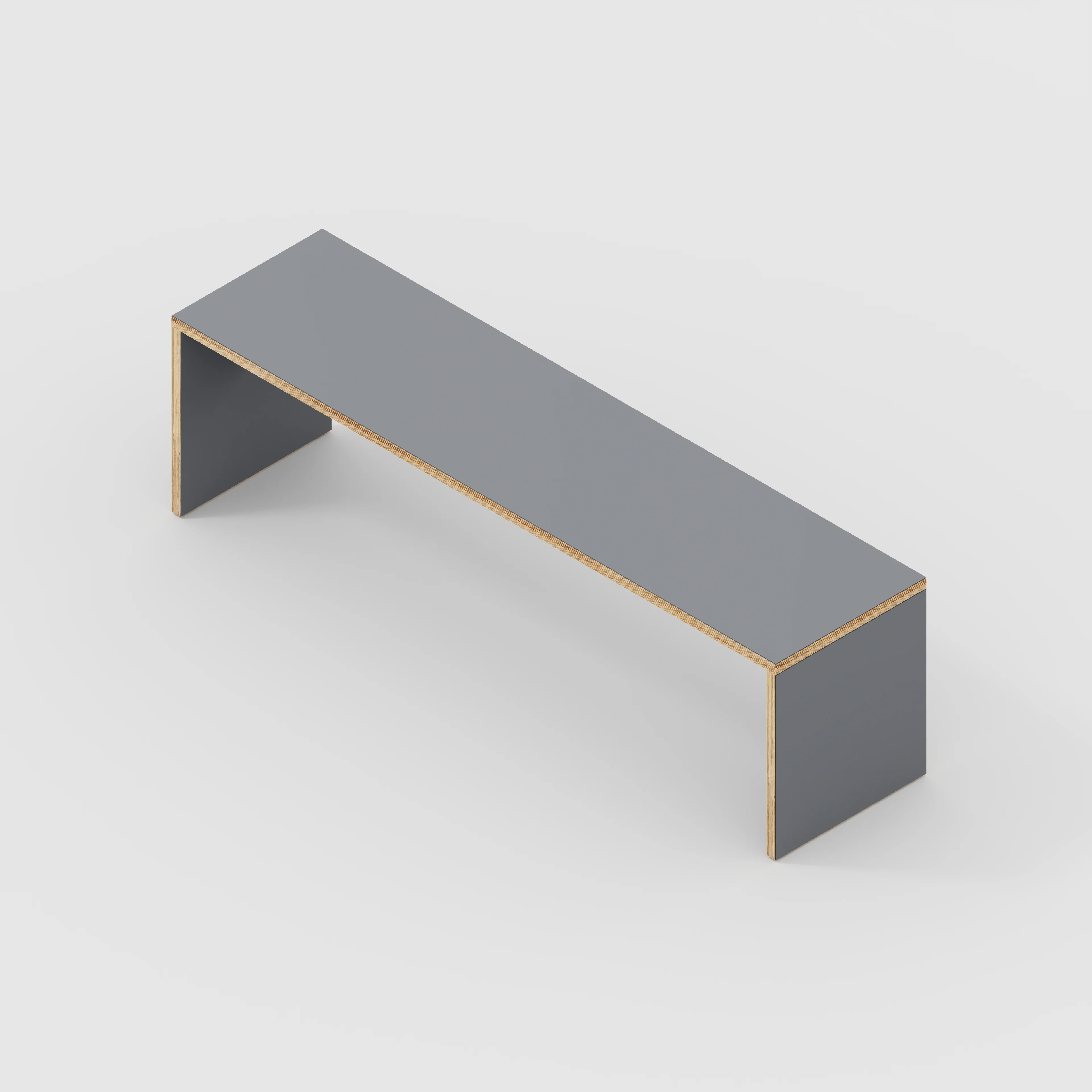 Plywood Bench Seat with Solid Sides - Formica Tornado Grey - 1600(w) x 400(d) - Image 3