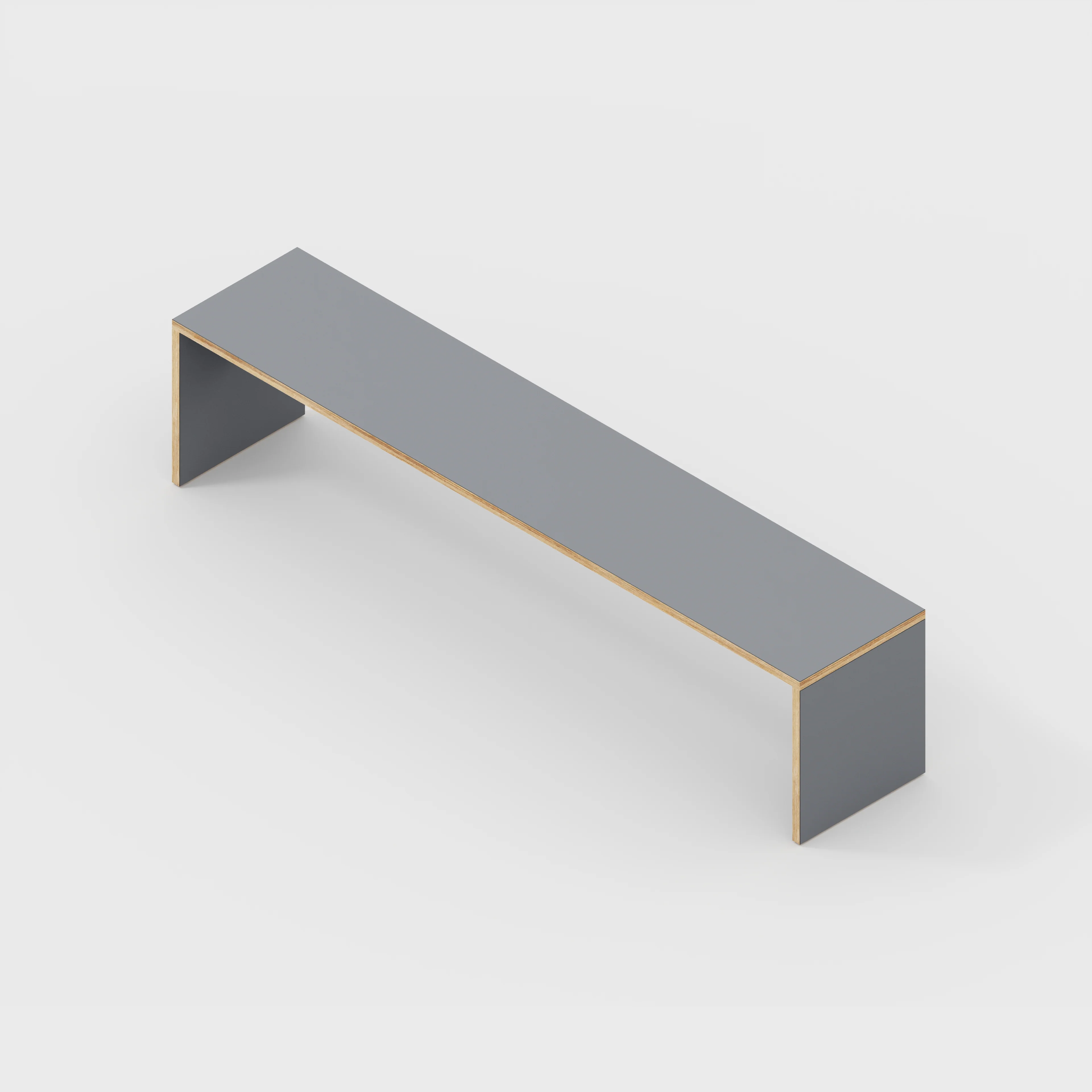 Plywood Bench Seat with Solid Sides - Formica Tornado Grey - 2000(w) x 400(d) - Image 3
