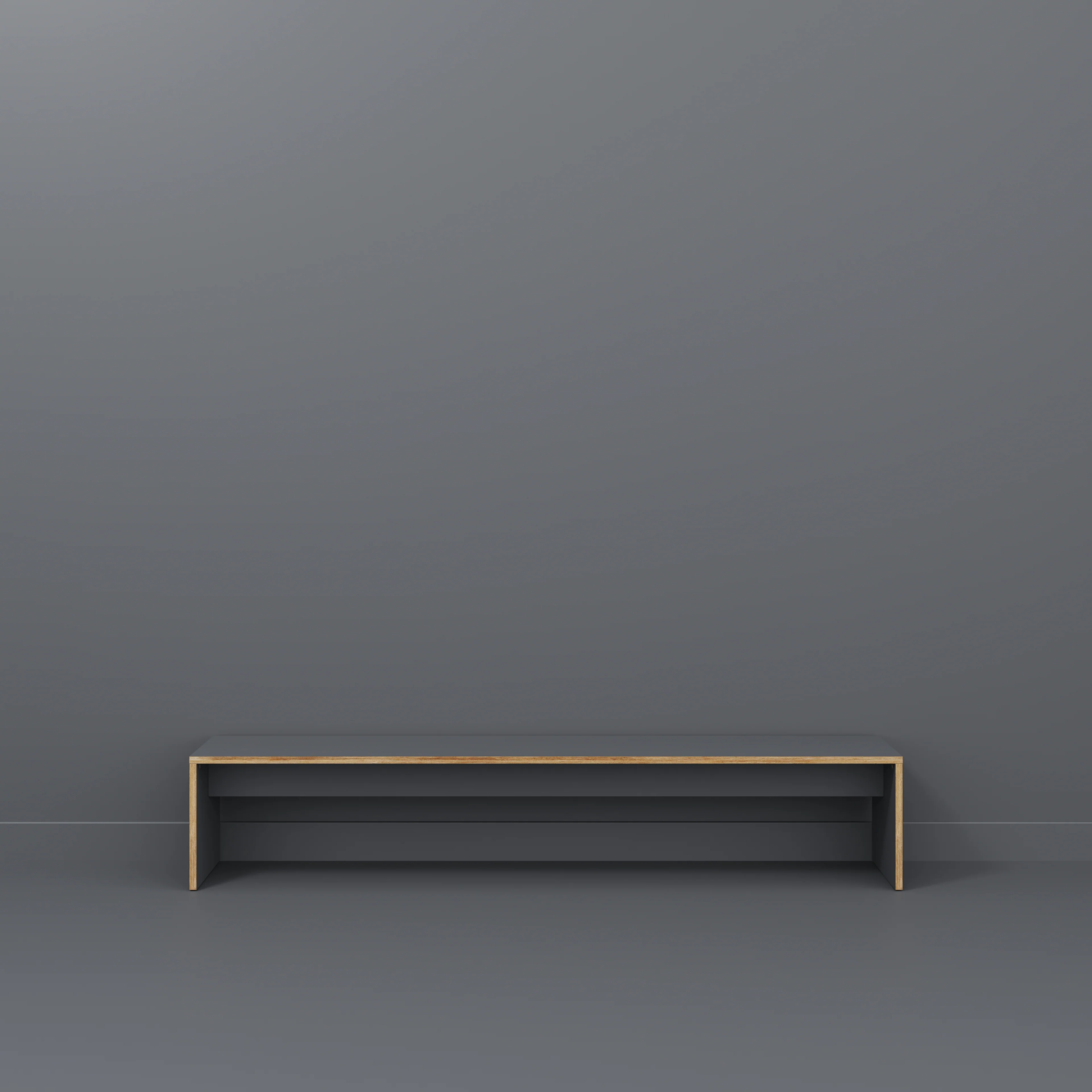 Plywood Bench Seat with Solid Sides - Formica Tornado Grey - 2400(w) x 400(d) - Image 2