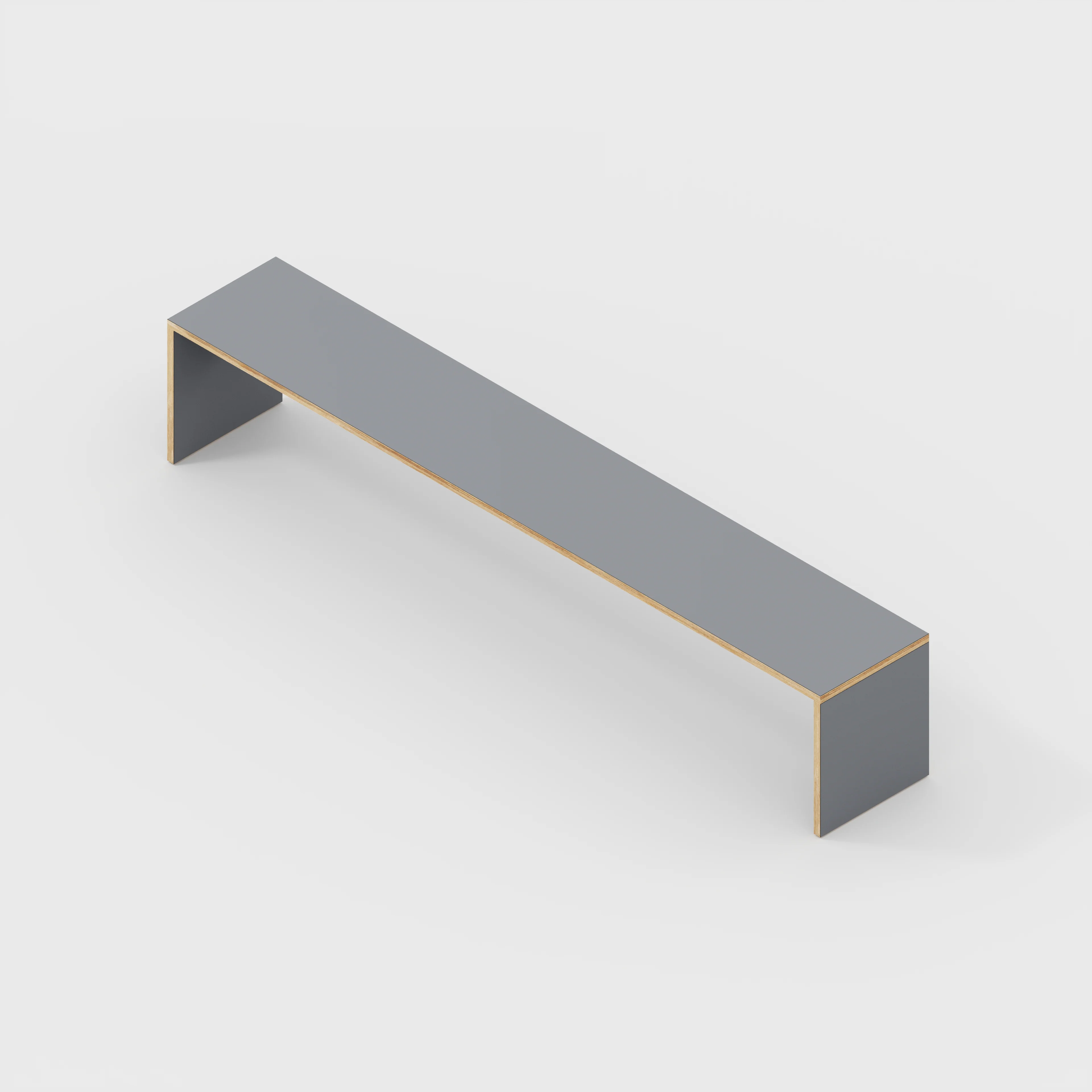 Plywood Bench Seat with Solid Sides - Formica Tornado Grey - 2400(w) x 400(d) - Image 3