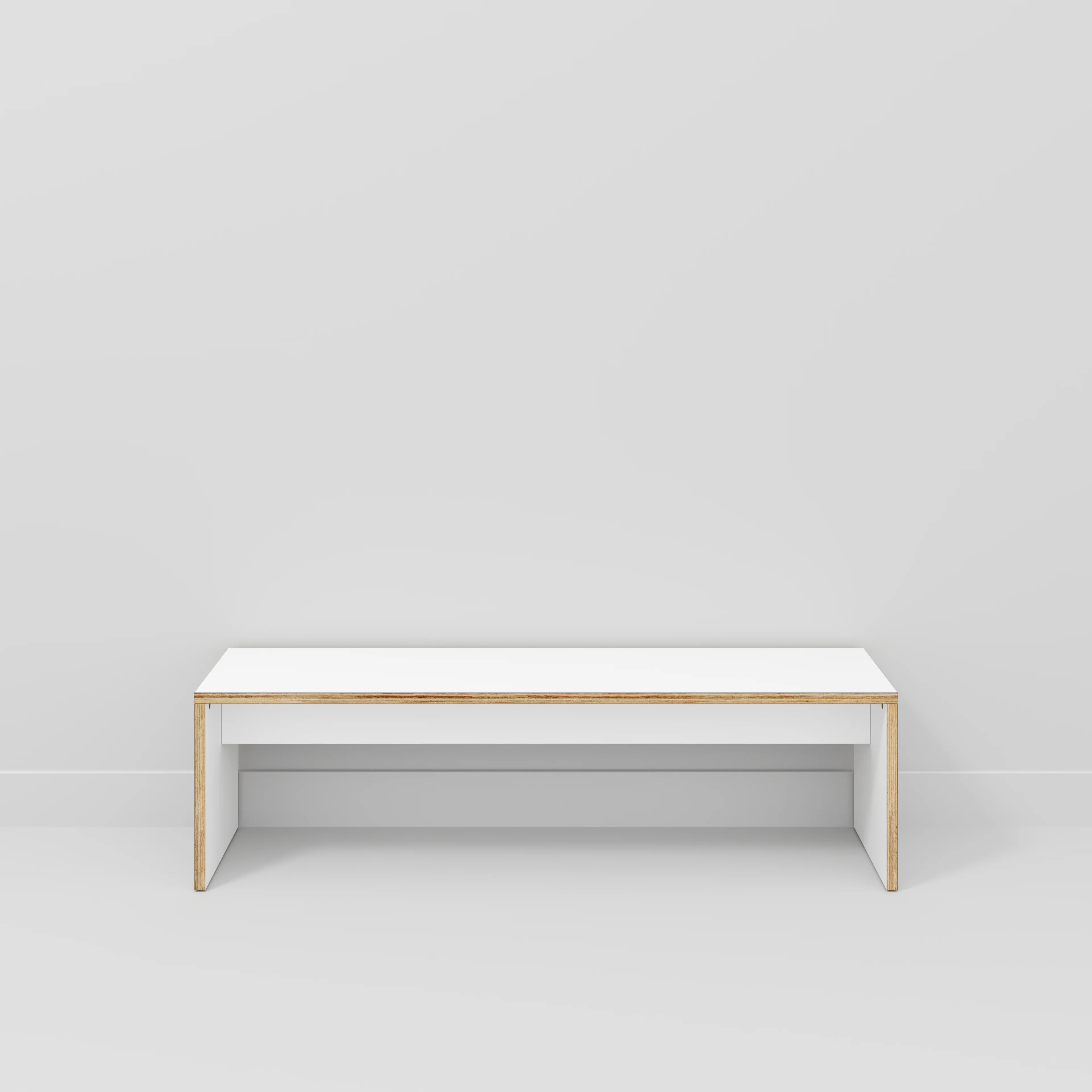 Plywood Bench Seat with Solid Sides - Formica White - 1600(w) x 400(d) - Image 2