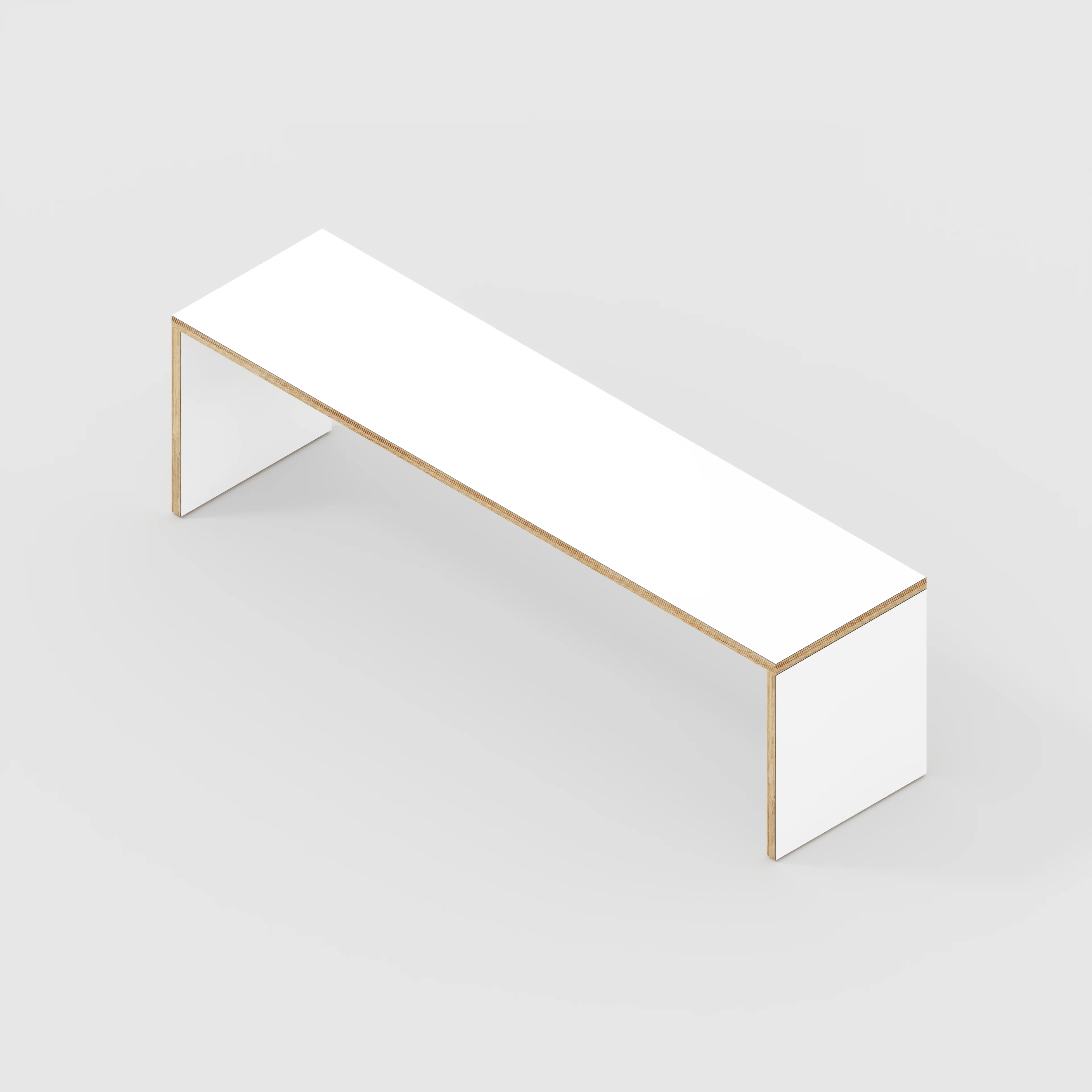 Plywood Bench Seat with Solid Sides - Formica White - 1600(w) x 400(d) - Image 3