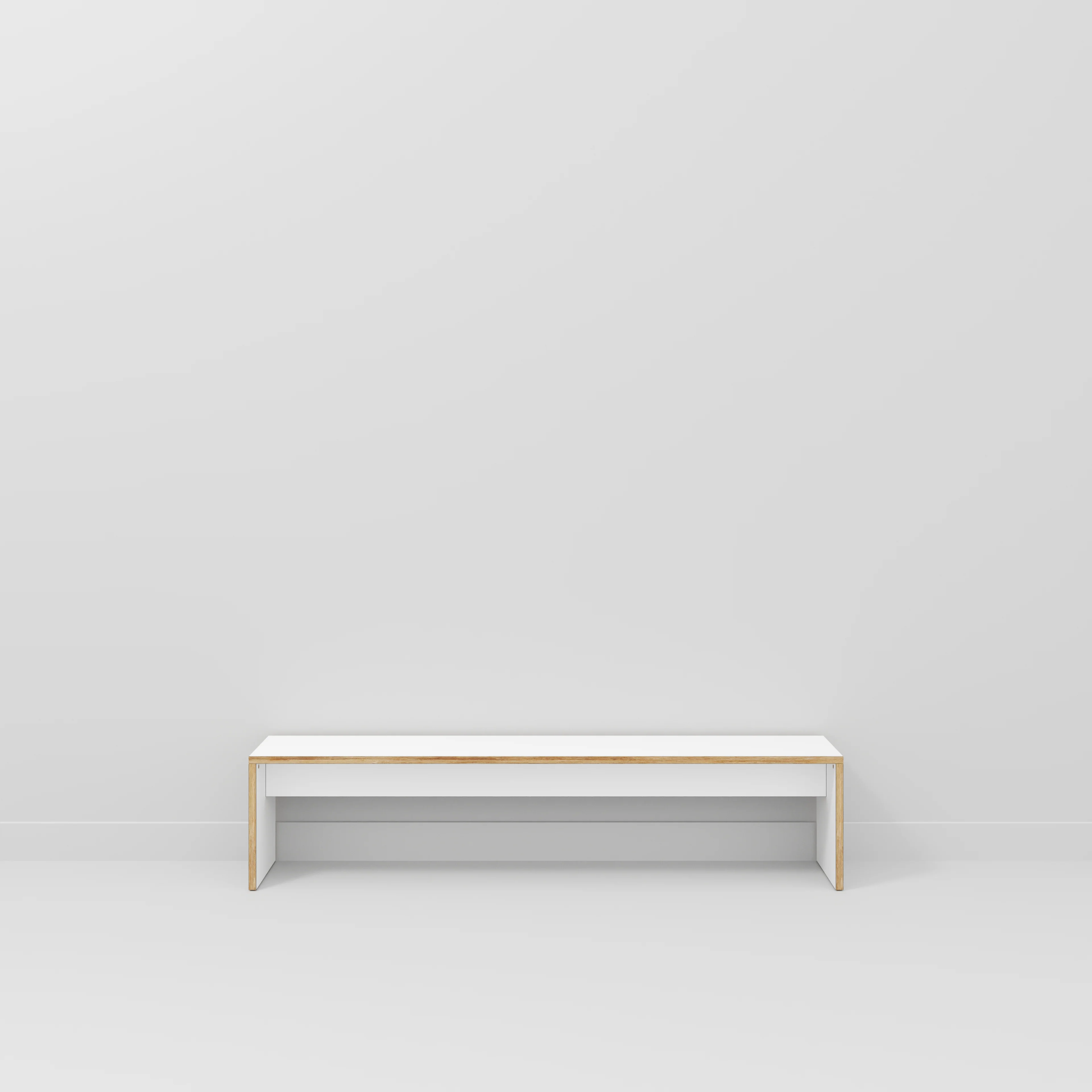Plywood Bench Seat with Solid Sides - Formica White - 2000(w) x 400(d) - Image 2
