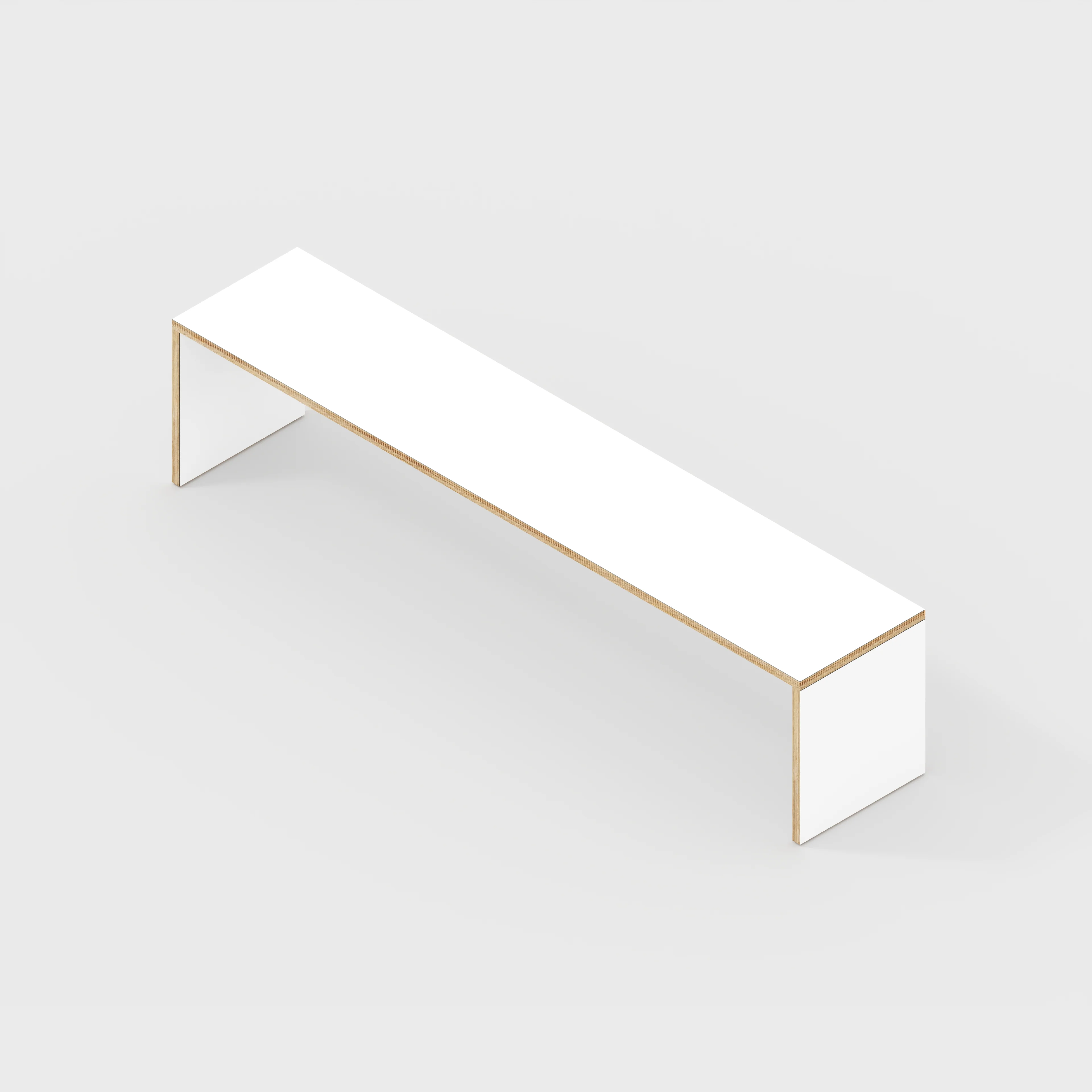 Plywood Bench Seat with Solid Sides - Formica White - 2000(w) x 400(d) - Image 3