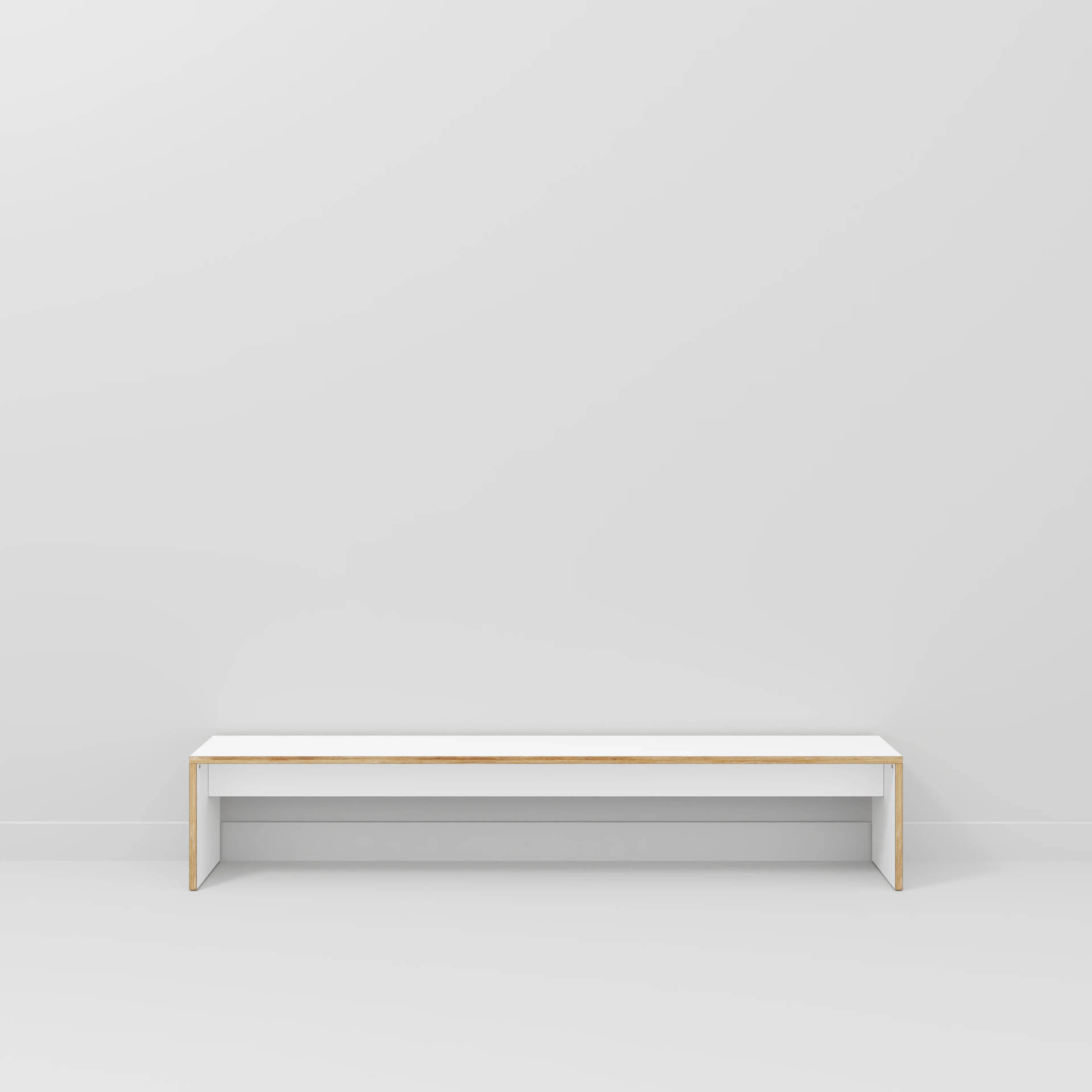 Plywood Bench Seat with Solid Sides - Formica White - 2400(w) x 400(d) - Image 2